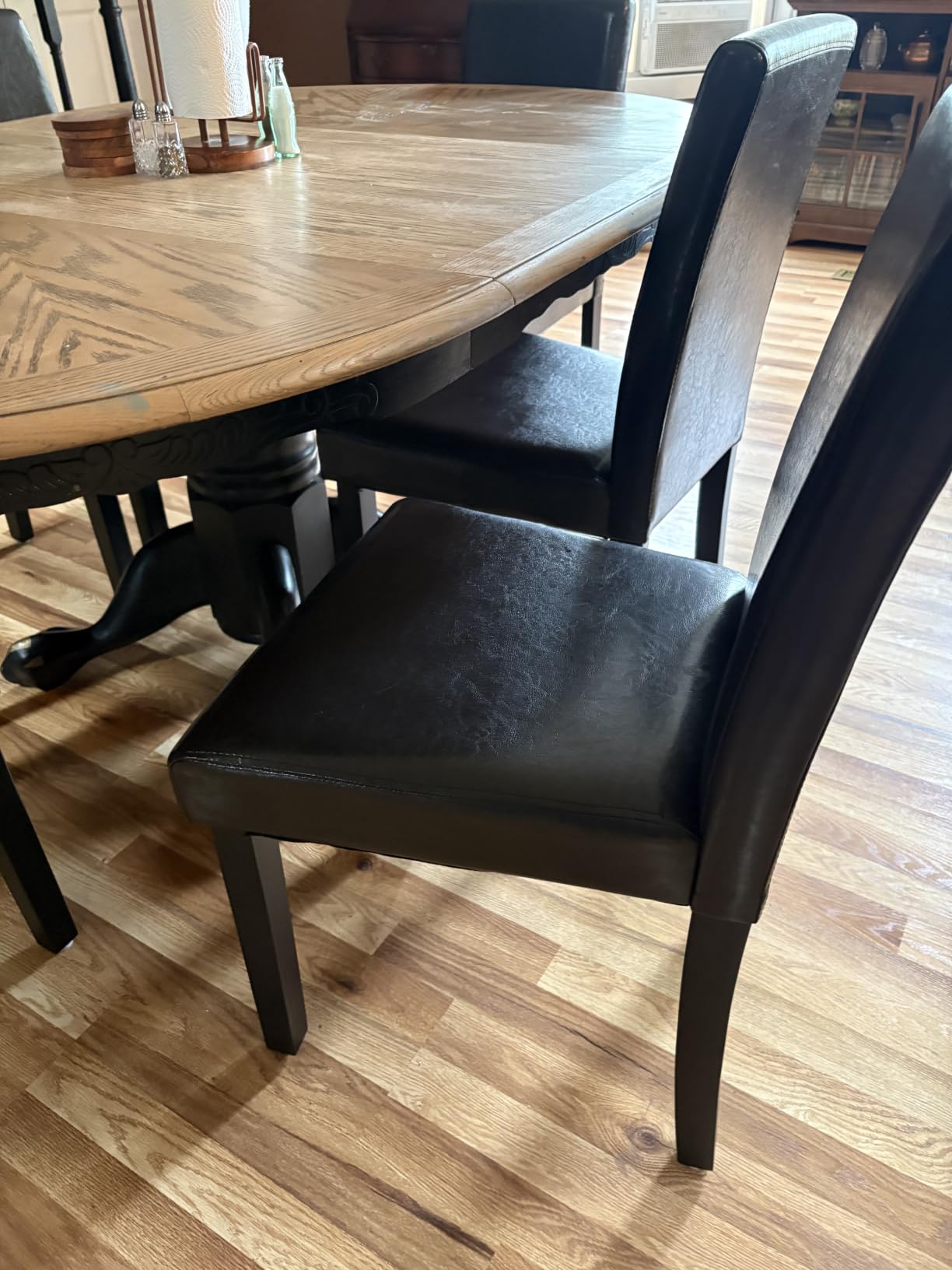 Yaheetech Dining Chairs Set of 4 Upholstered Kitchen Chairs Khaki customer photo 1