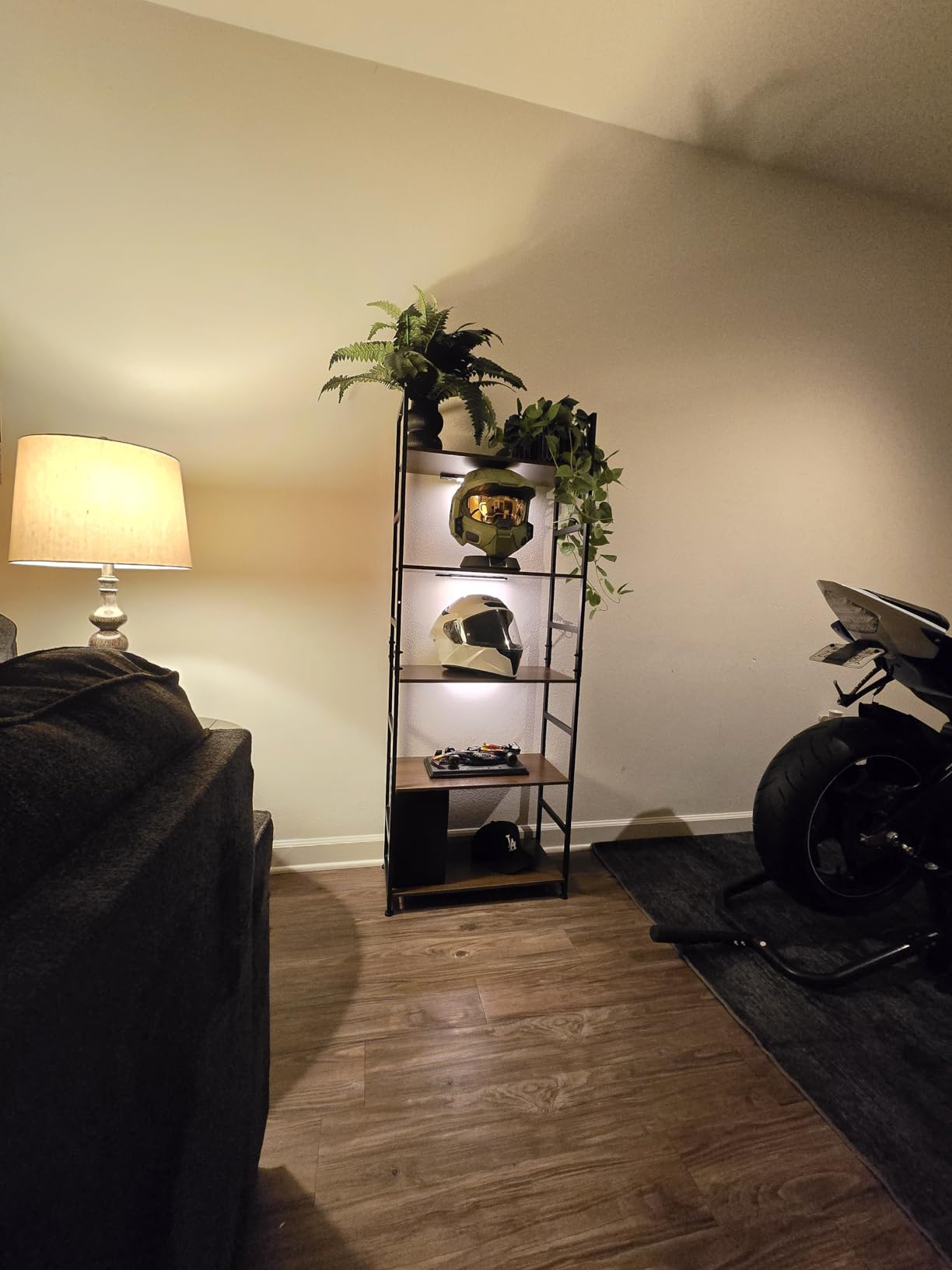 NUMENN 5 Tier Bookshelf, Tall Freestanding Open Storage Bookcase, Vintage customer photo 2