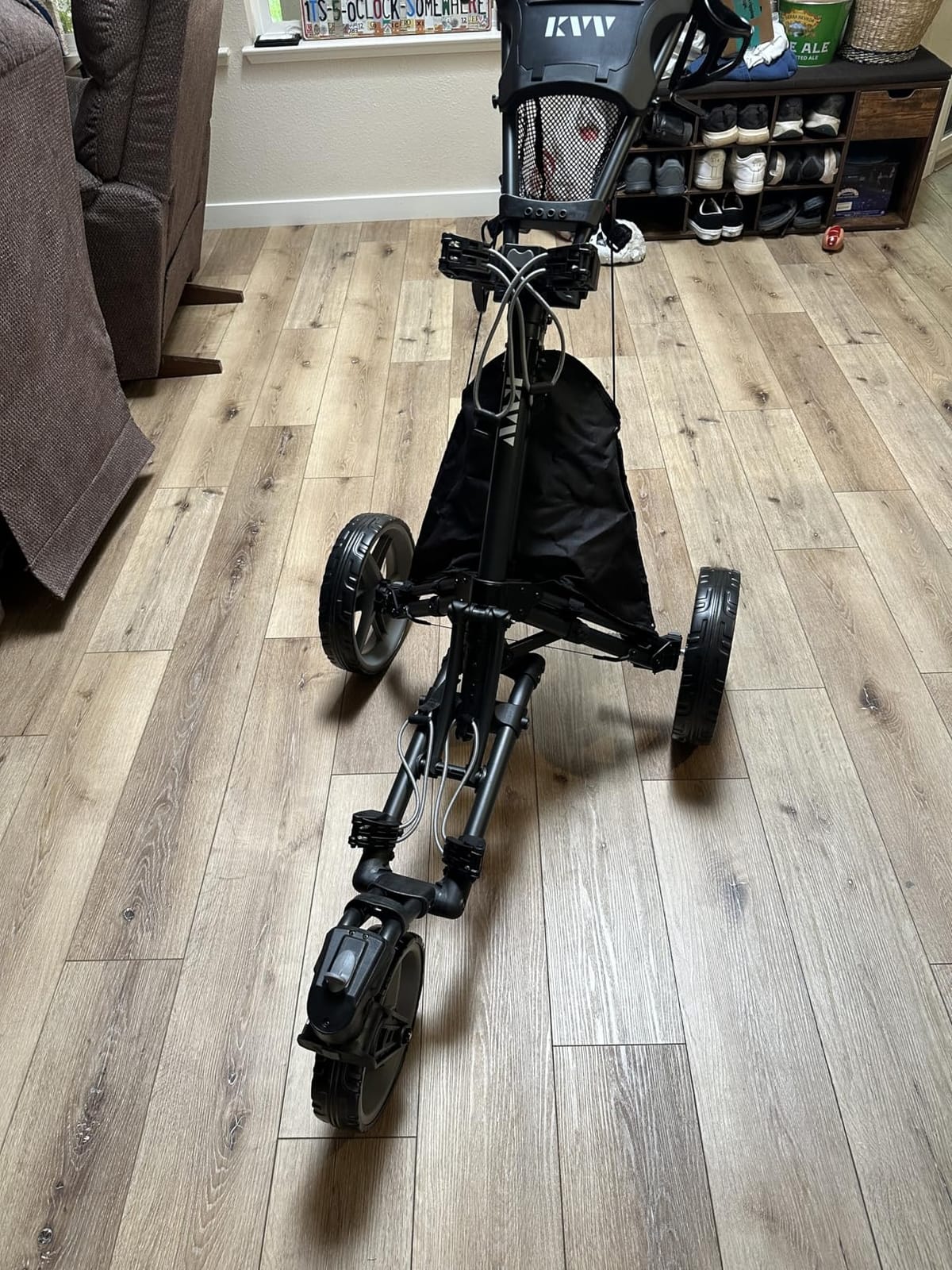 KVV 3 Wheel 360 Rotating Front Wheel Golf Push Cart Open and Close in ONE Second-Free Umbrella Holder Included customer photo 1