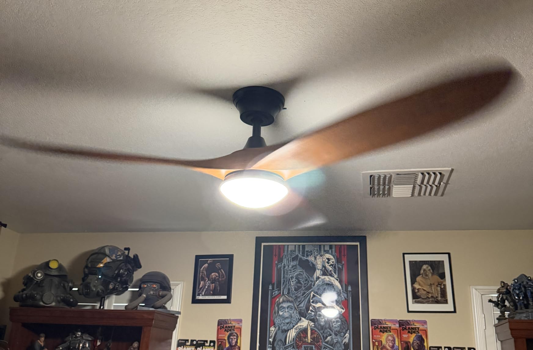 Sofucor 52 Inch Wood Ceiling Fans with Lights and Remote, Indoor/Outdoor | Modern, 3 Blade, Quiet Reversible DC Motor, 3CCT Dimmable, 6 Speeds, Timer, Bedroom/Living Room/Farmhouse/Patio/Porch, Brown customer photo 1