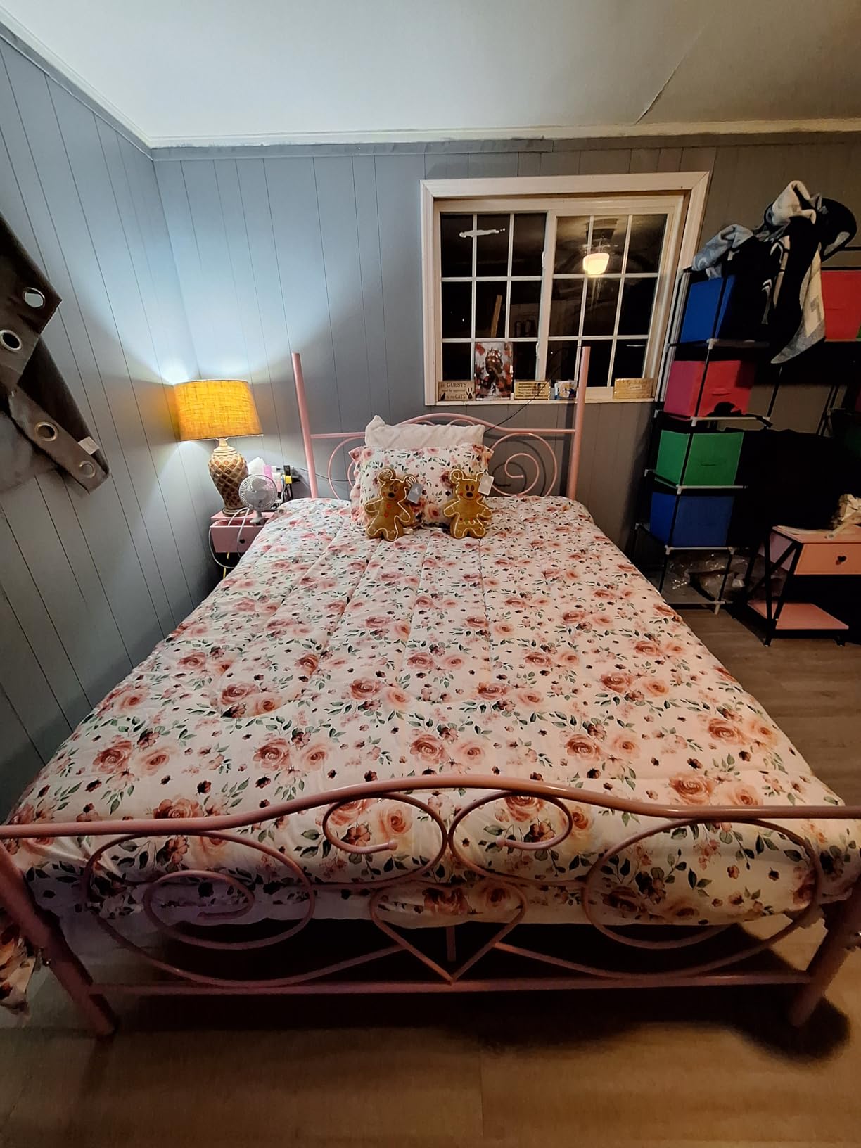 Canopy Full Bed Frame Platform Heavy Duty Steel Slat and Support with Headboard and Footboard No Box Spring Required (White) customer photo 1