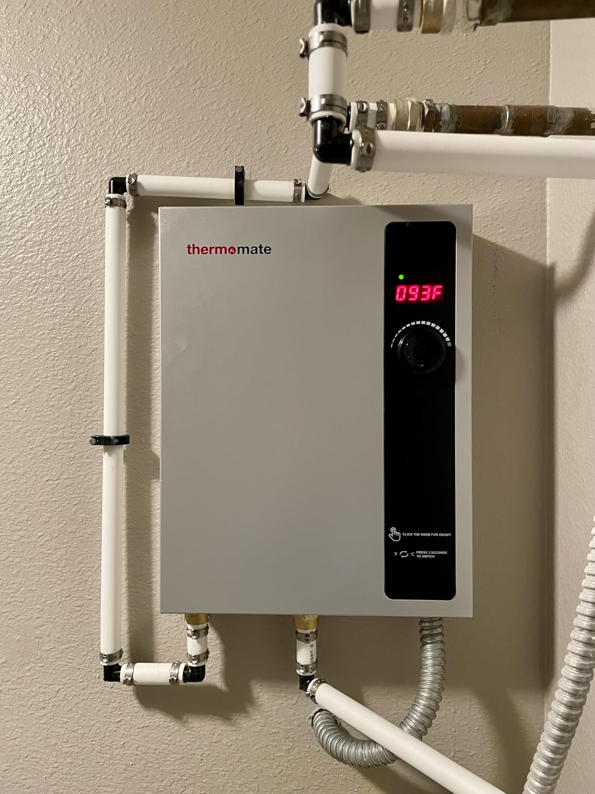 Tankless Water Heater Electric 18kW at 240 Volt, ThermoMate On Demand Instant Hot Water Heater Up to 4.4GMP, Self-Modulating Energy Saving for Residential Indoor Shower, Draw 76Amp customer photo 1