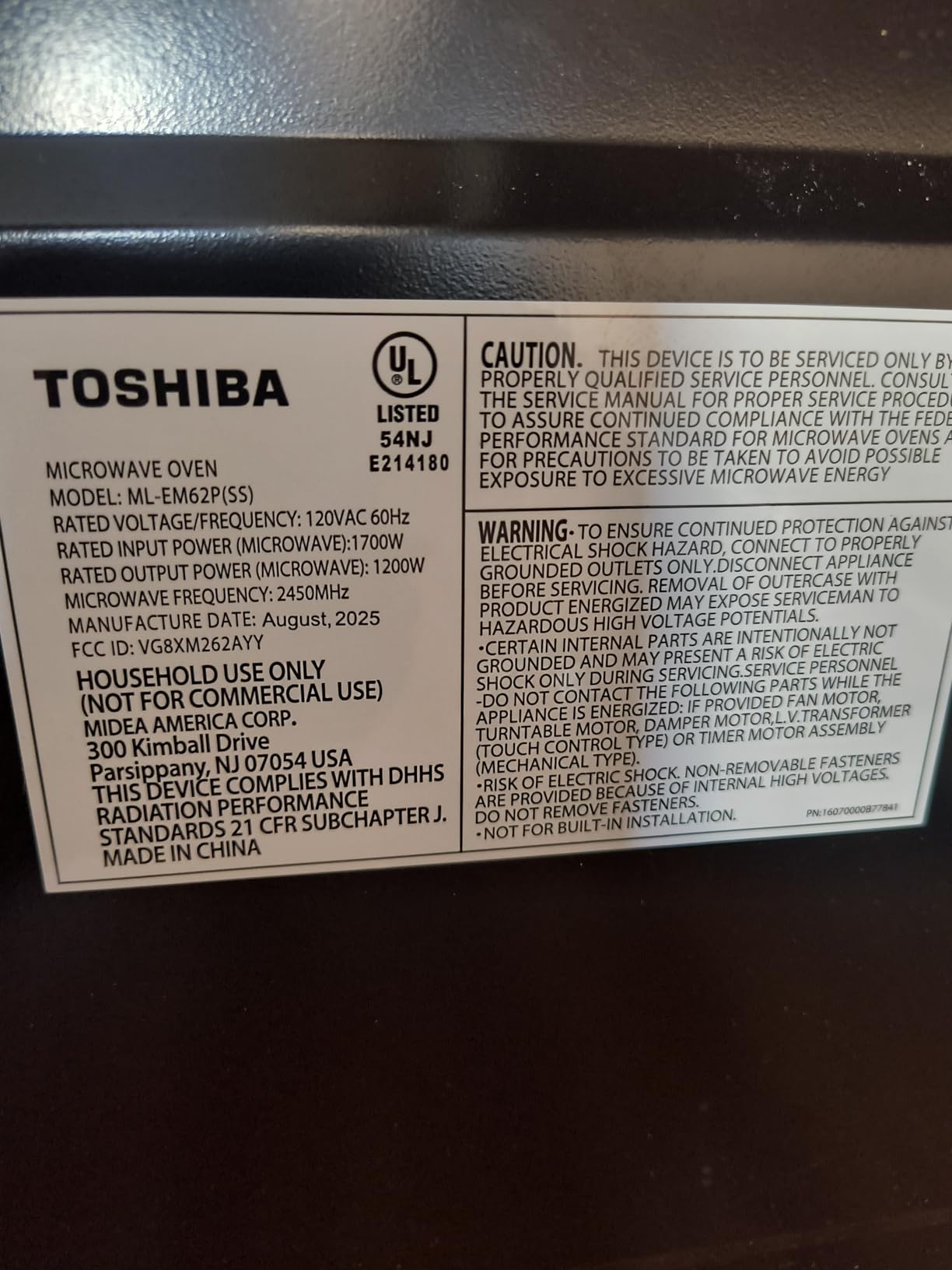 TOSHIBA Large Countertop Microwave Oven with Smart Sensor, 2.2 Cu.Ft, 1200W | Smart Humidity Sensor, 6 Auto Menus, Auto Defrost, ECO Mode, Mute Option, 16.5
