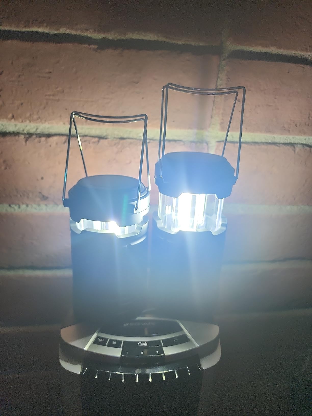 GearLight Camping Lantern - 2 Portable LED Battery Powered Lantern with Magnetic Base and Foldable Hook for Emergency Use or Campsites, Essential Hurricane Survival Kit with Batteries - Black customer photo 2