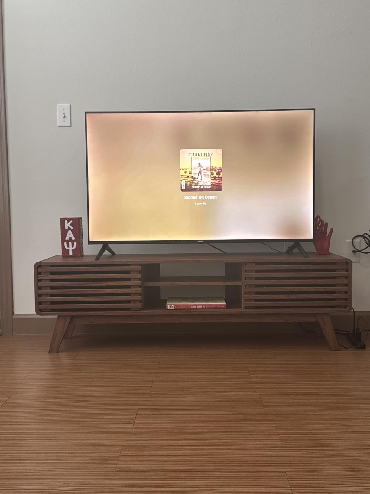 mopio Ensley TV Stand, Mid Century Modern for 55/60/65 inch TV, Farmhouse TV Stand, Entertainment Center with Storage, TV and Media Console for Living Room (Walnut, 59 inch Low) customer photo 1