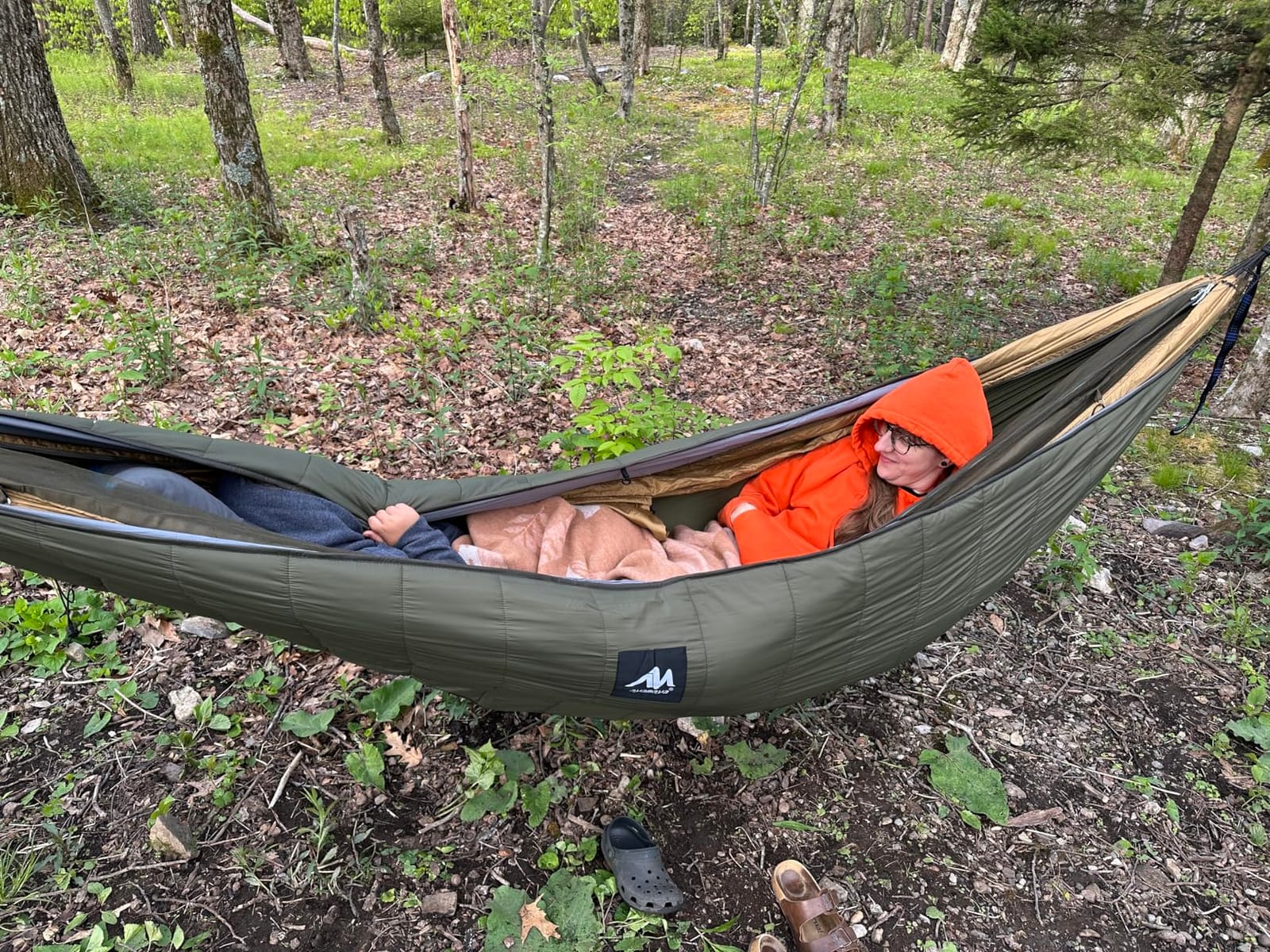 Sunyear Hammock Camping with Rain Fly Tarp and Net, Portable Camping Hammock Double Tree Hammock Outdoor Indoor Backpacking Travel & Survival, 2 Tree Straps,100% Waterproof Black Bundle customer photo 2