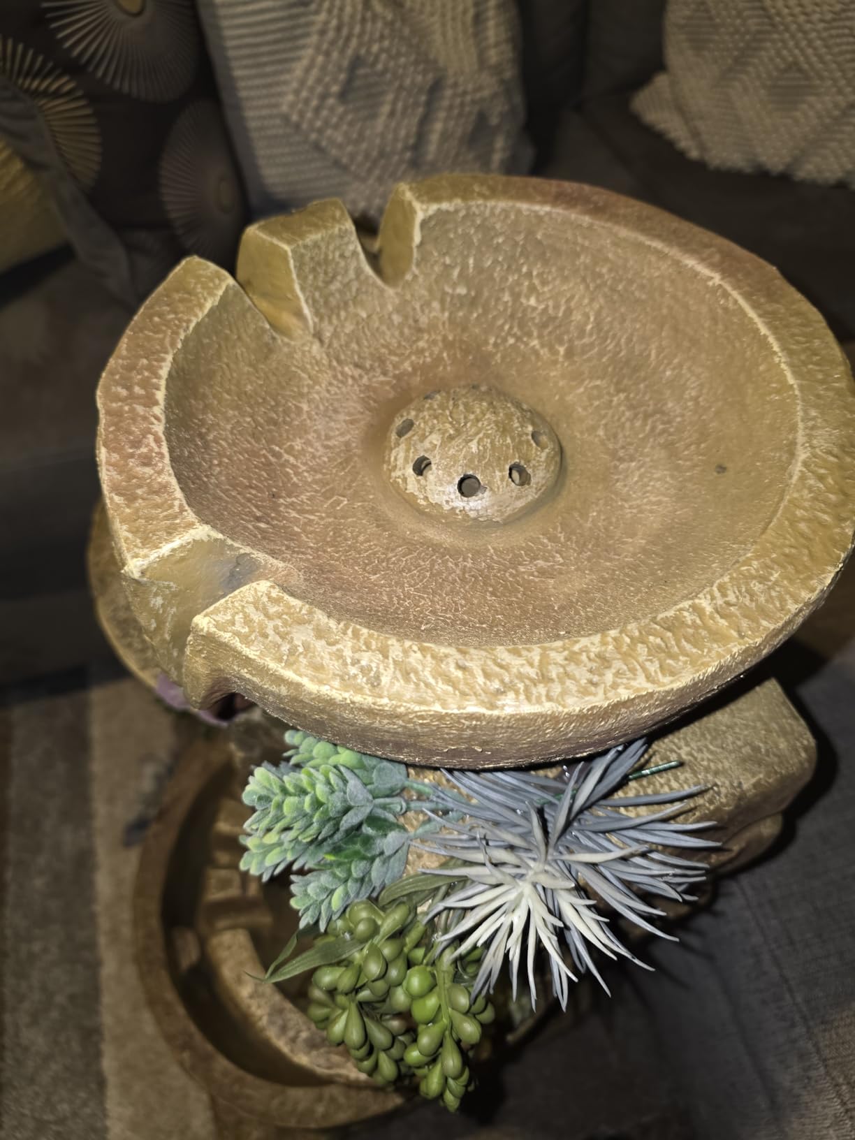Teamson Home 28 in. Cascading Bowls and Stacked Stones LED Outdoor Water Fountain for Outdoor Living Spaces to Create a Calming Oasis in Gardens and Landscaping, on Patios, Balconies, Lawns, Brown customer photo 2