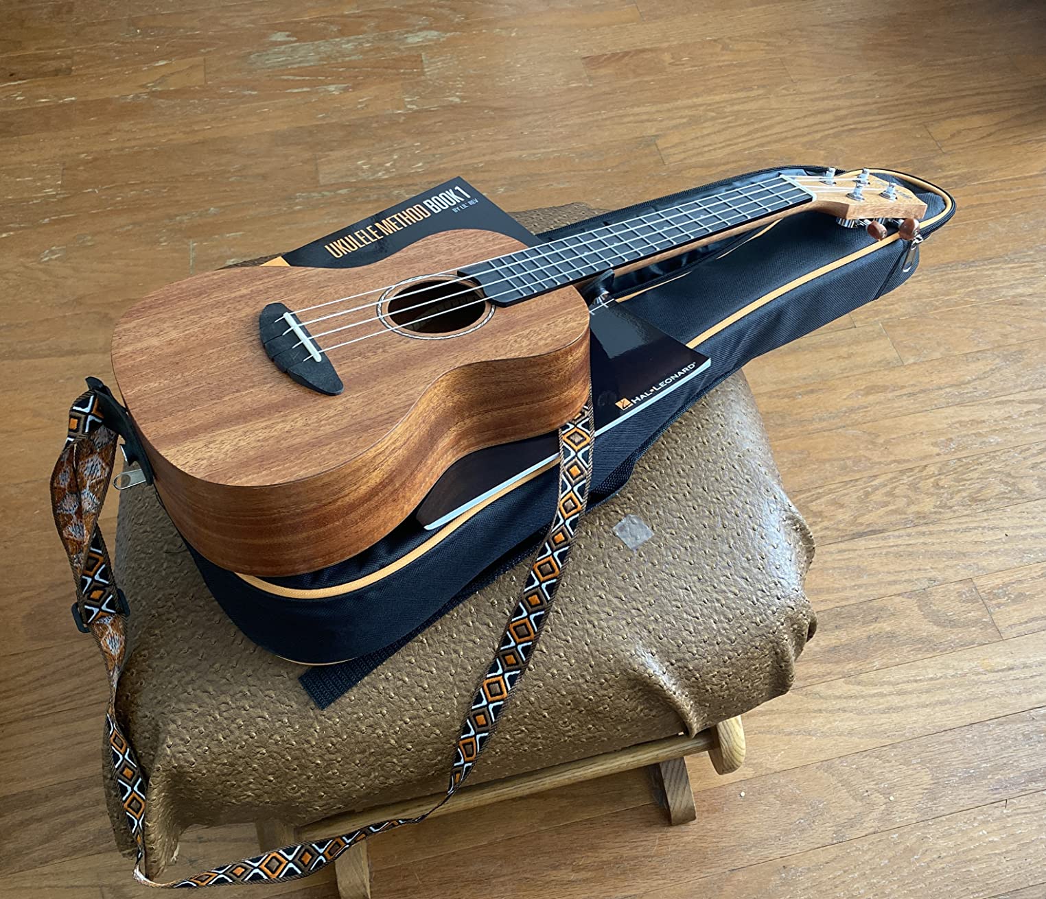Donner Concert Ukulele Professional 23 Inch Mahogany Ukelele for Adult Beginner Ukele Bundle with Online Lesson Gig Bag Aquila String Pick Tuner Strap Cloth DUC-200D Dark customer photo 1