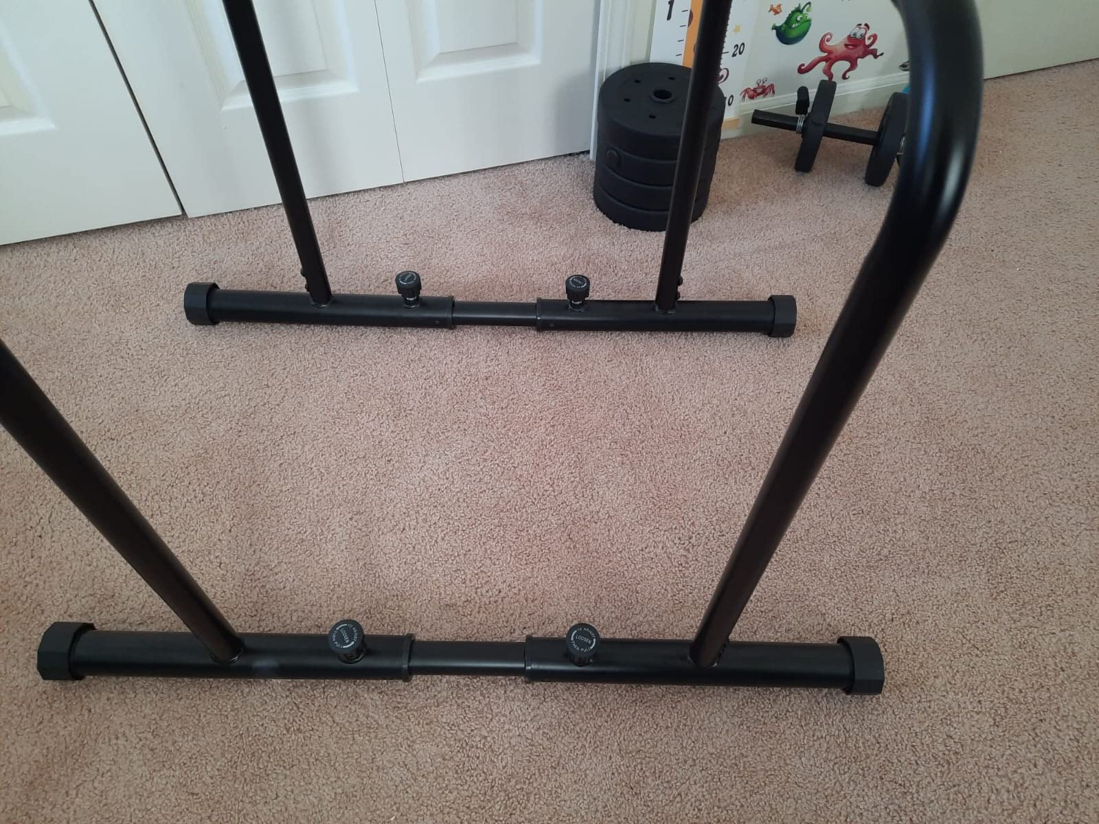 Dripex 1100lbs Adjustable Dip Bar Heavy Duty Steel Dip Station Home Dip Stand with Two Safety Connectors, Parallel Bars Dip Equipment for Calisthenics, Strength Training customer photo 1
