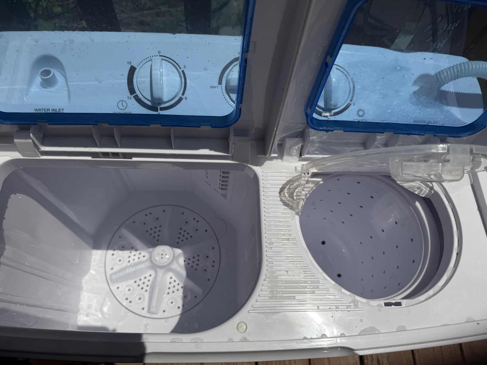 COSTWAY Portable Washing Machine, 12Lbs Washer and 8Lbs Spinner, Blue+White customer photo 1