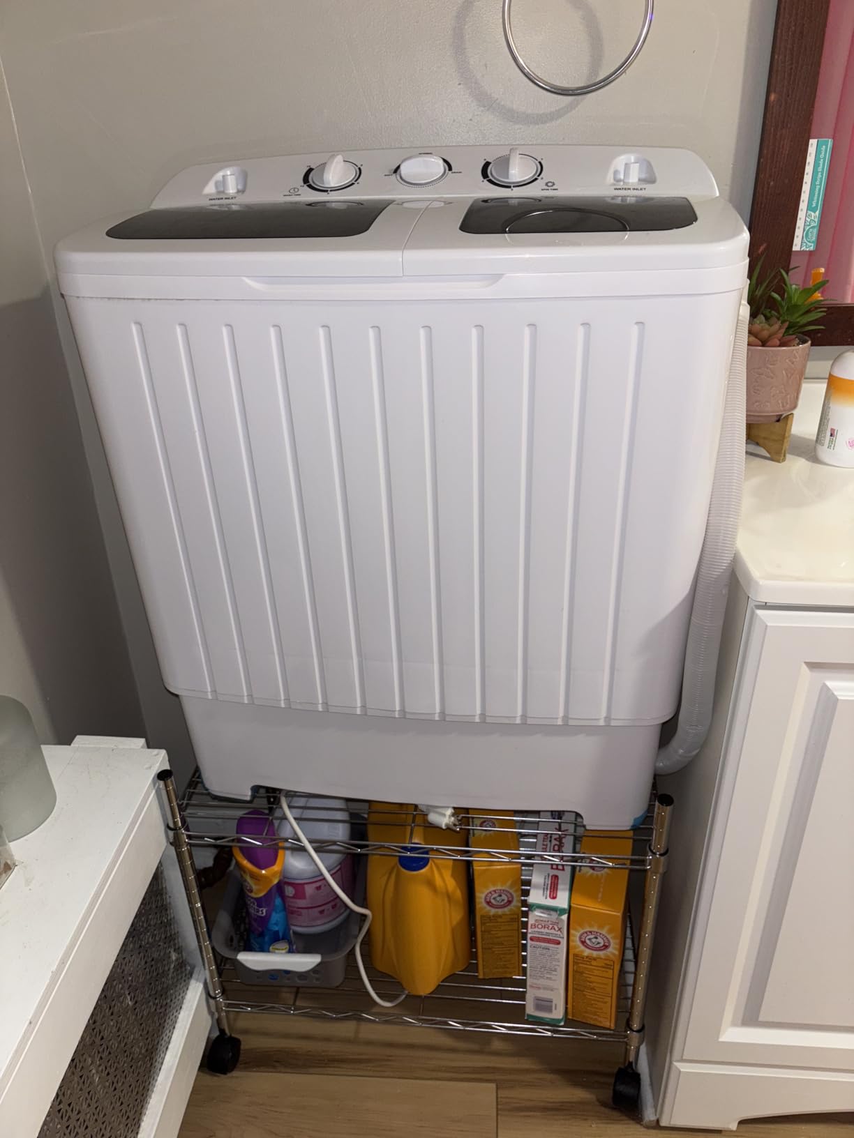 COSTWAY Portable Washing Machine, 12Lbs Washer and 8Lbs Spinner, Blue+White customer photo 2