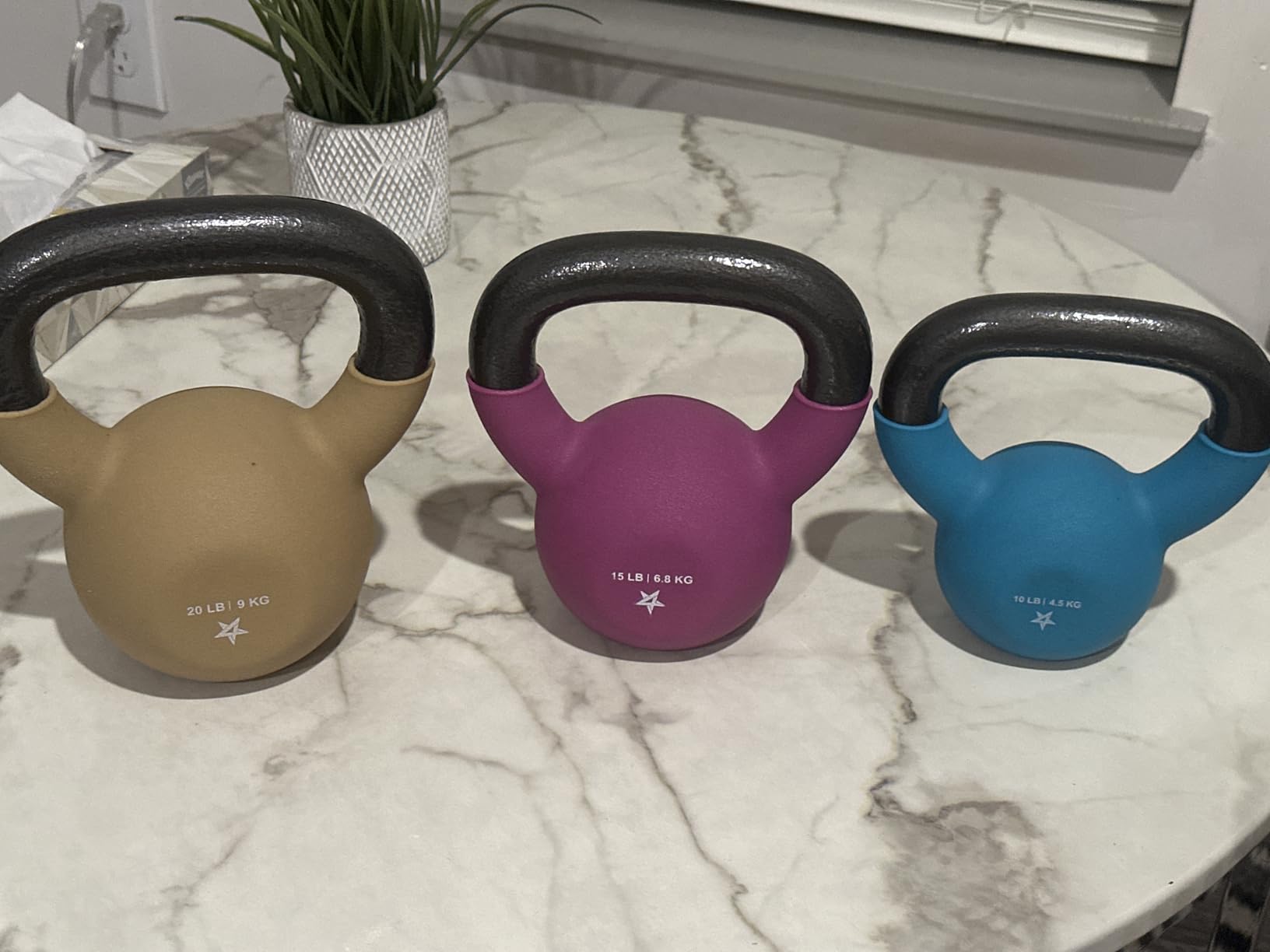 Yes4All Kettlebell, 5-65 LB Neoprene Coated Cast Iron Kettlebells, Wide Grip Handle & Flat Bottom for Swings, Squats, Deadlifts, Push Ups & Full Body Training at Home Gym - Single & Set customer photo 2
