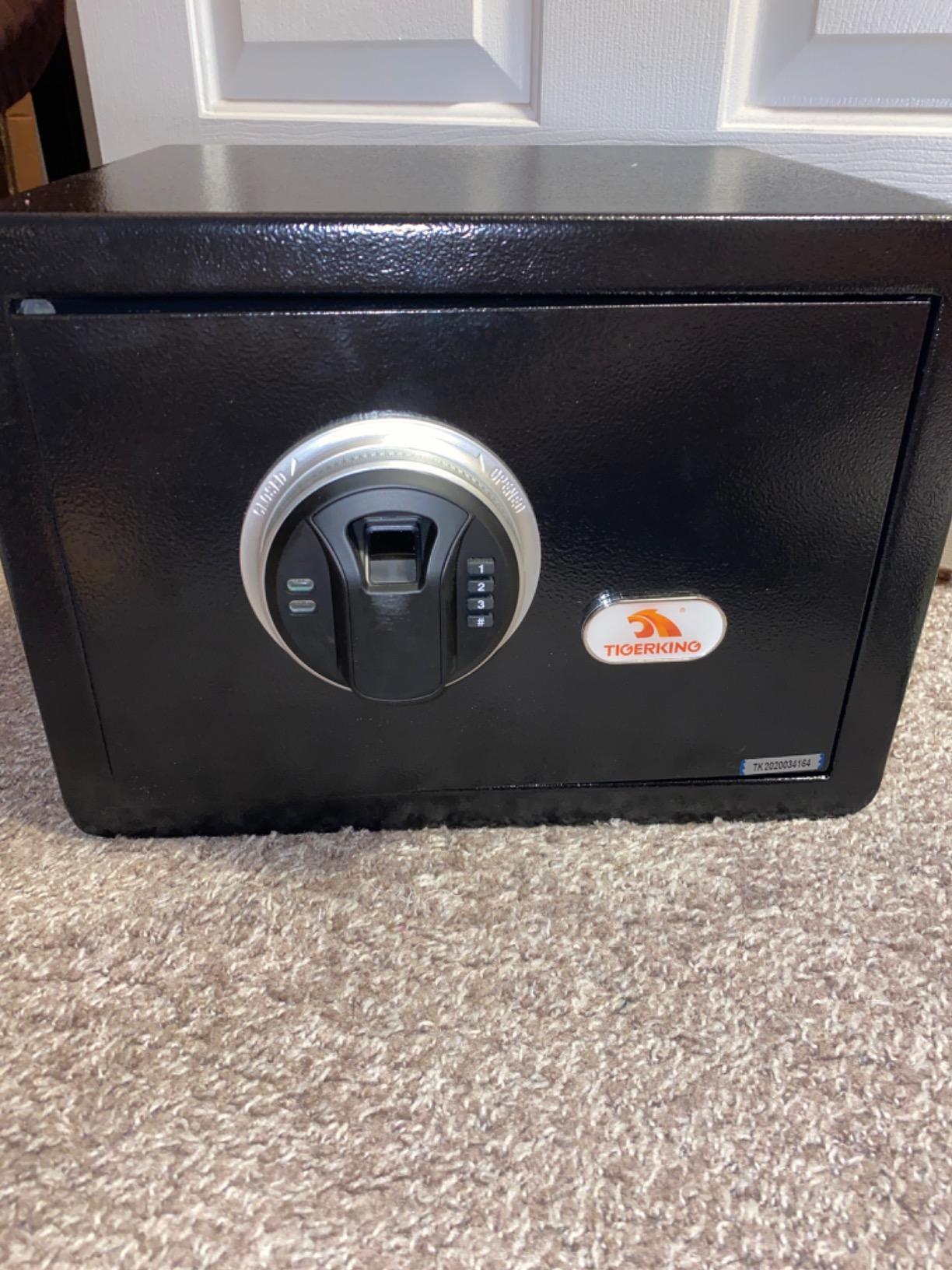 TIGERKING Biometric Small Home Safe with key and digital keypad customer photo 1