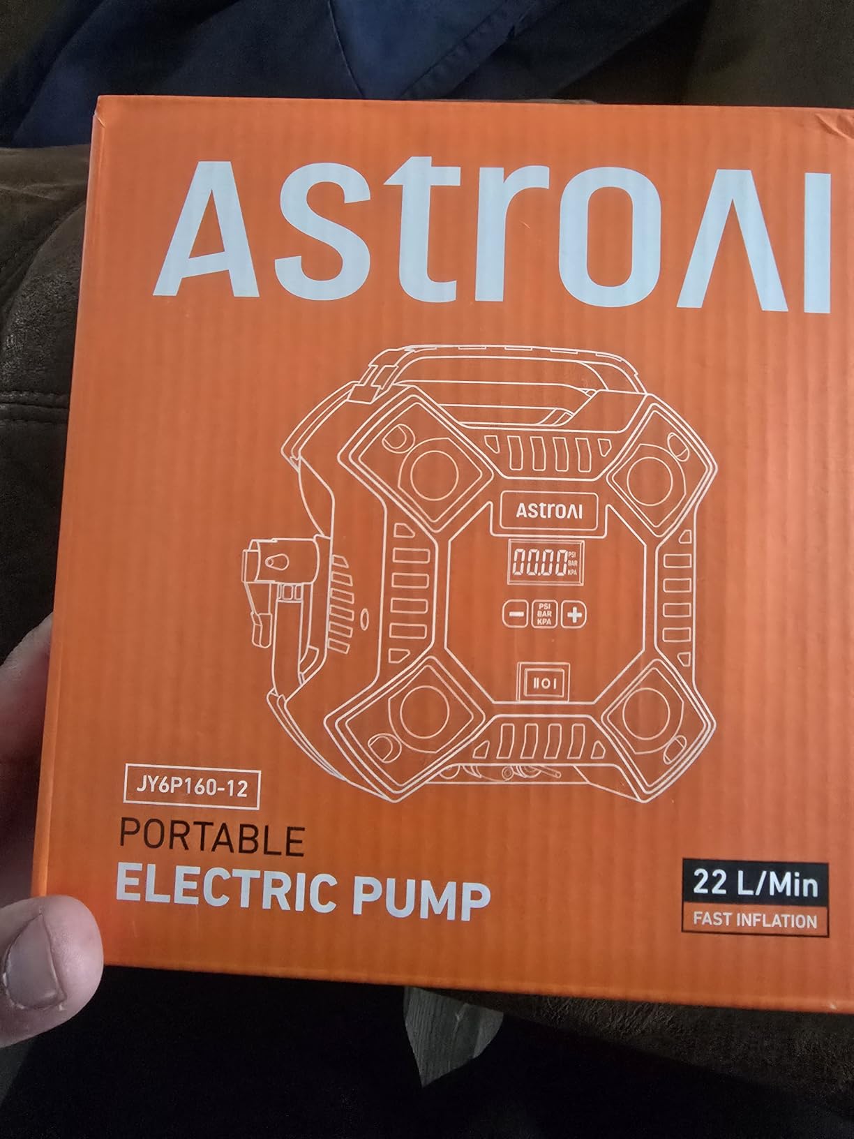 AstroAI 160PSI Tire Inflator Portable Air Compressor 12V DC Metal Cylinder | Auto Shut-Off 10Ft Cord LED Light Fast Inflation Air Pump for Car Tires, Bicycles, Motorcycles and Other Inflatables(Yellow) customer photo 2