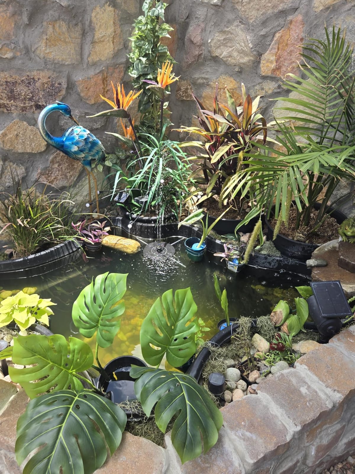 chisheen Crane Garden Statues, Metal Garden Crane Outdoor, Blue Heron Sculpture Metal Yard Art, Large Heron Decoy, Bird Statues, Lawn Ornaments for Backyard Pond Patio Porch Outside Decorations customer photo 2