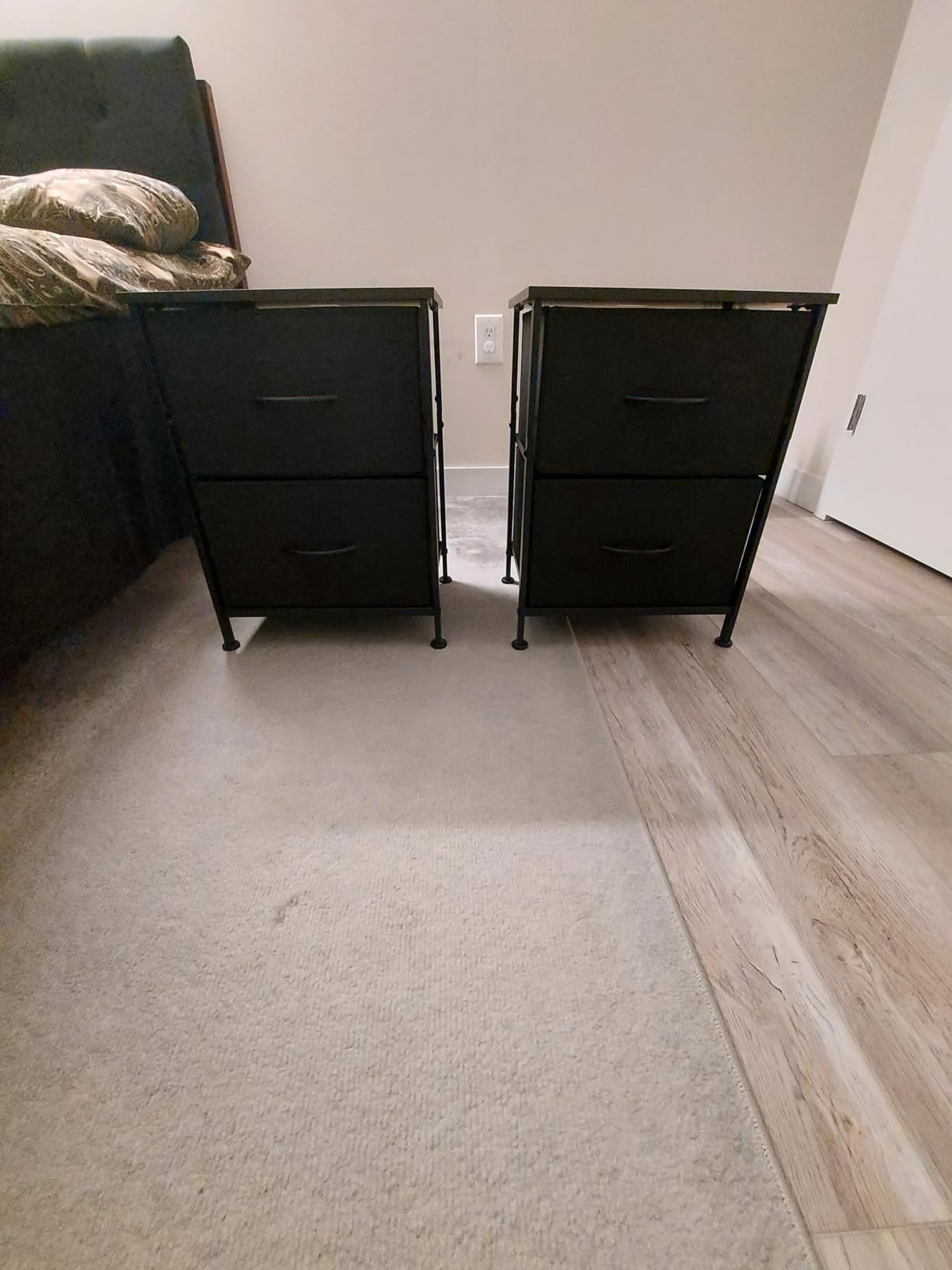 WLIVE Night Stand, Small Dresser with 2 Drawers & Wooden Top, Nightstand with Fabric Bins, Bedside Table End Table for Bedroom, Closet, Entryway, College Dorm, Rustic Brown | Nightstand with Fabric Bins, Bedside Table End Table for Bedroom, Kids Room customer photo 1