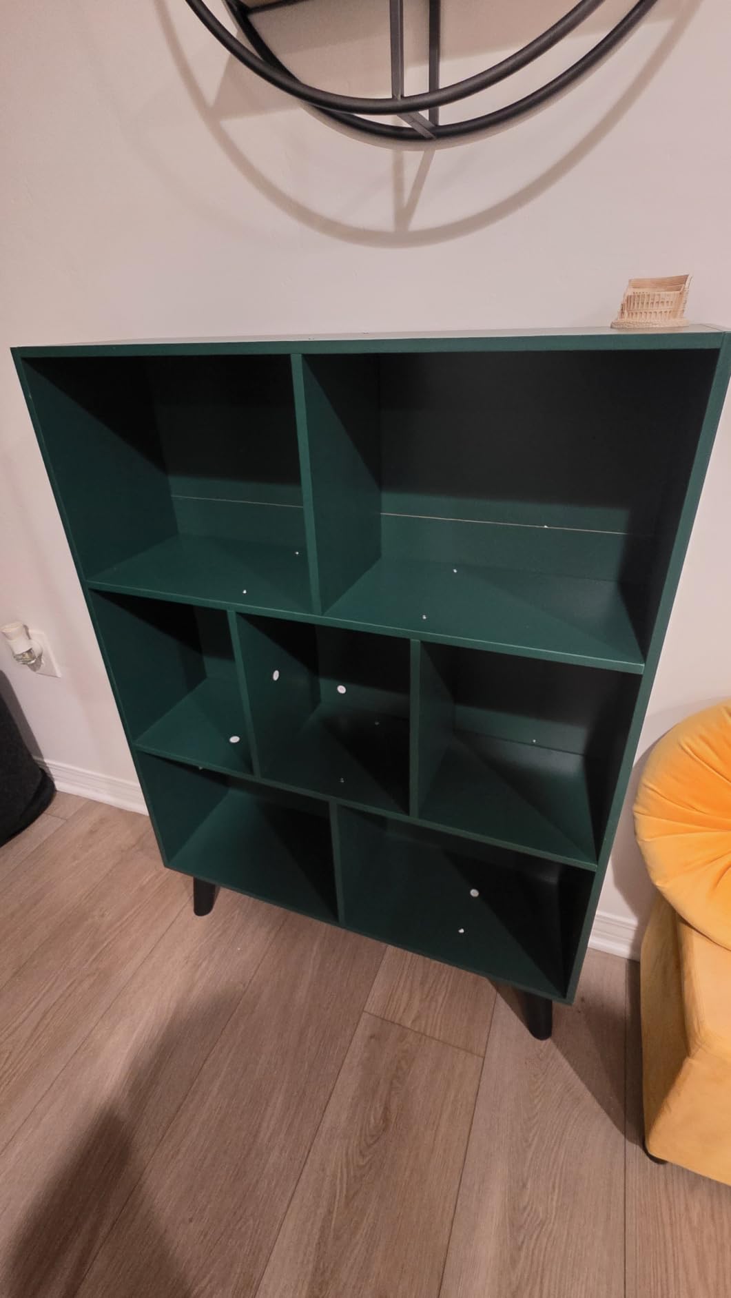 LEYAOYAO Cube Bookshelf, Mid-Century Modern Book Shelf with Legs, Brown customer photo 1