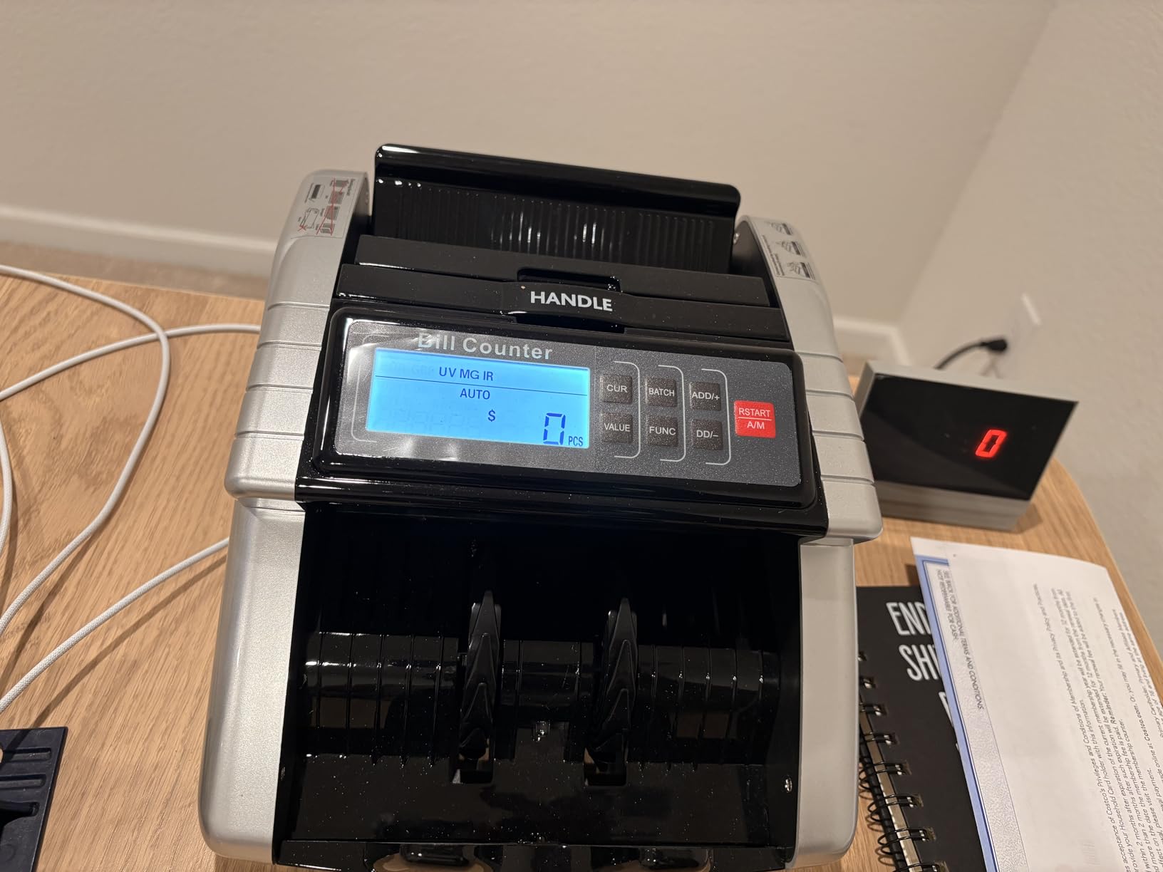 Aneken Money Counter Machine with Value Count, Dollar, Euro UV/MG/IR/DD/DBL/HLF/CHN Counterfeit Bill Detectors,Add and Batch Modes, Cash Counter with LCD Display customer photo 1