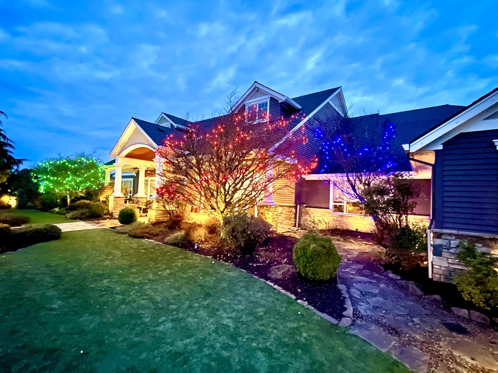 Dazzle Bright 300 LED Christmas String Lights, 100 FT Connectable Waterproof String Lights Green Wire with 8 Modes, Christmas Decorations for Indoor Outdoor Xmas Party Yard Garden (Multi Colored) customer photo 1