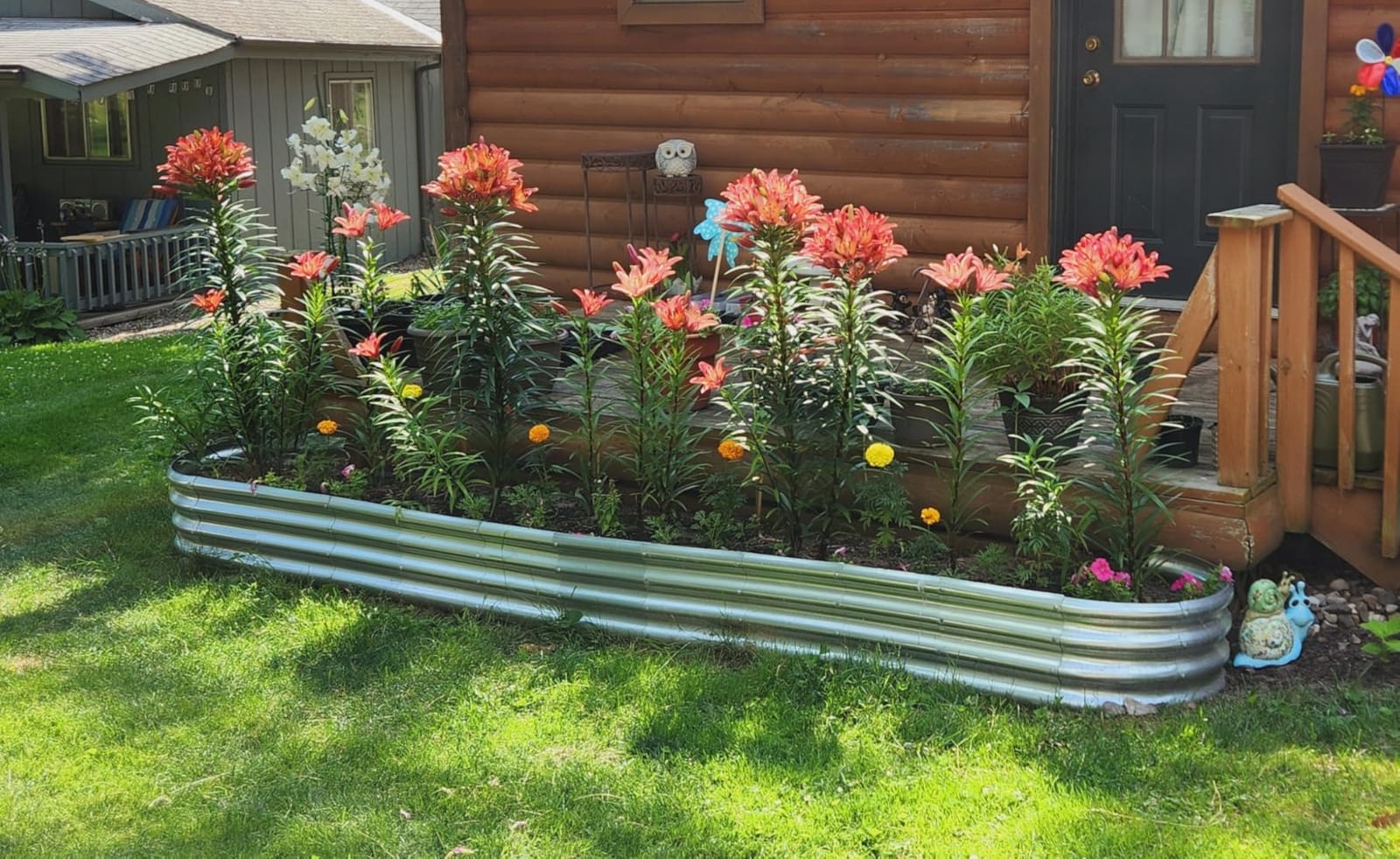 Land Guard Galvanized Raised Garden Bed Kit, Galvanized Planter Garden Boxes Outdoor, Oval Large Metal Raised Garden Beds for Vegetables………… customer photo 2