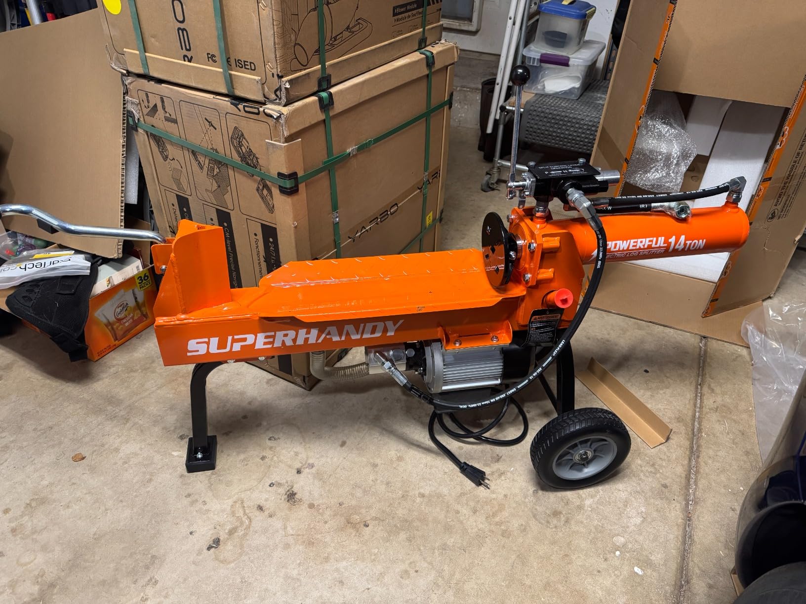 SuperHandy Hydraulic Log Splitter, 14 Ton, Portable Firewood Splitter customer photo 2