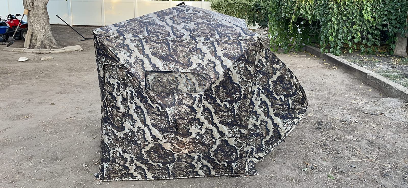 VEIL CAMO VC180 3-Person Hub Blind with Panoramic Windows – Ground Blind for Deer & Turkey Hunting, 180-Degree Panoramic Window, Water Resistant, Durable & Heavy-Duty Design, Silent Closure Door customer photo 1