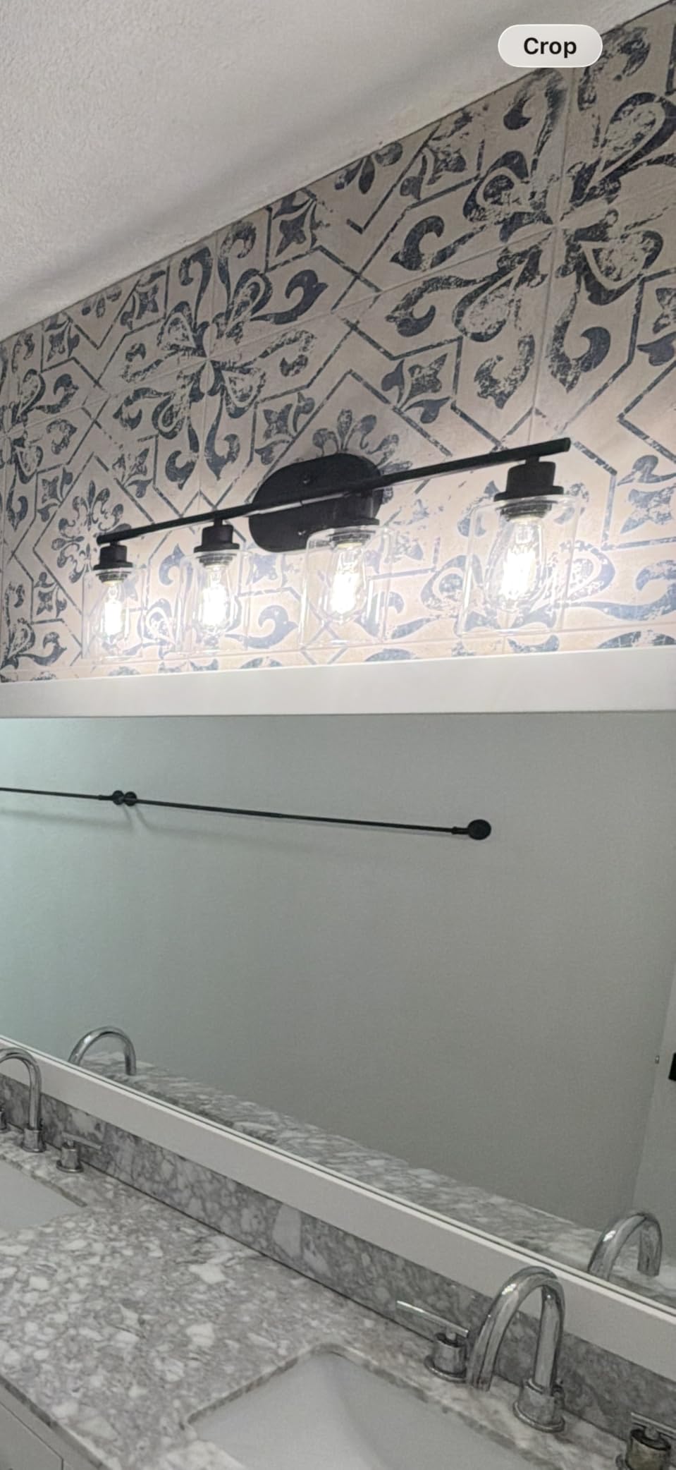 Unicozin Modern Bathroom Light Fixtures, 3 Light Vanity Lights, Black Wall Lamp with Clear Glass for Bathroom, Mirror, Living Room, Bedroom, Hallway, E26 Base customer photo 1