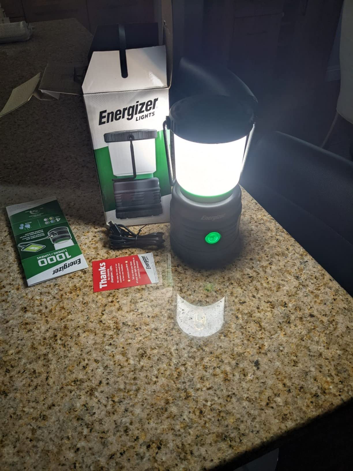 Energizer LED Camping Lantern X1000, Water Resistant Tent Light | Emergency light when needed, led lantern rechargeable, 360 degree light, 3 modes, USB out customer photo 1