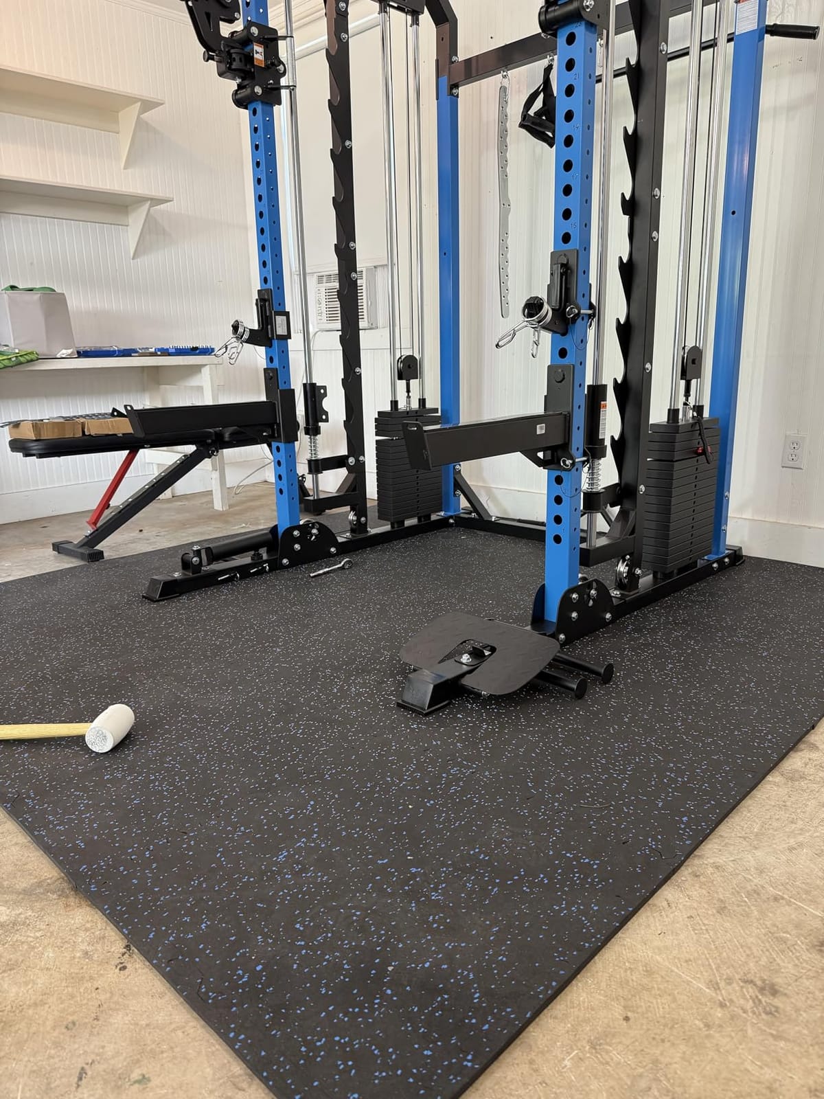 SUPERJARE 0.56'' Thick 48 Sq Ft Rubber Top Gym Flooring for Home Gym customer photo 2