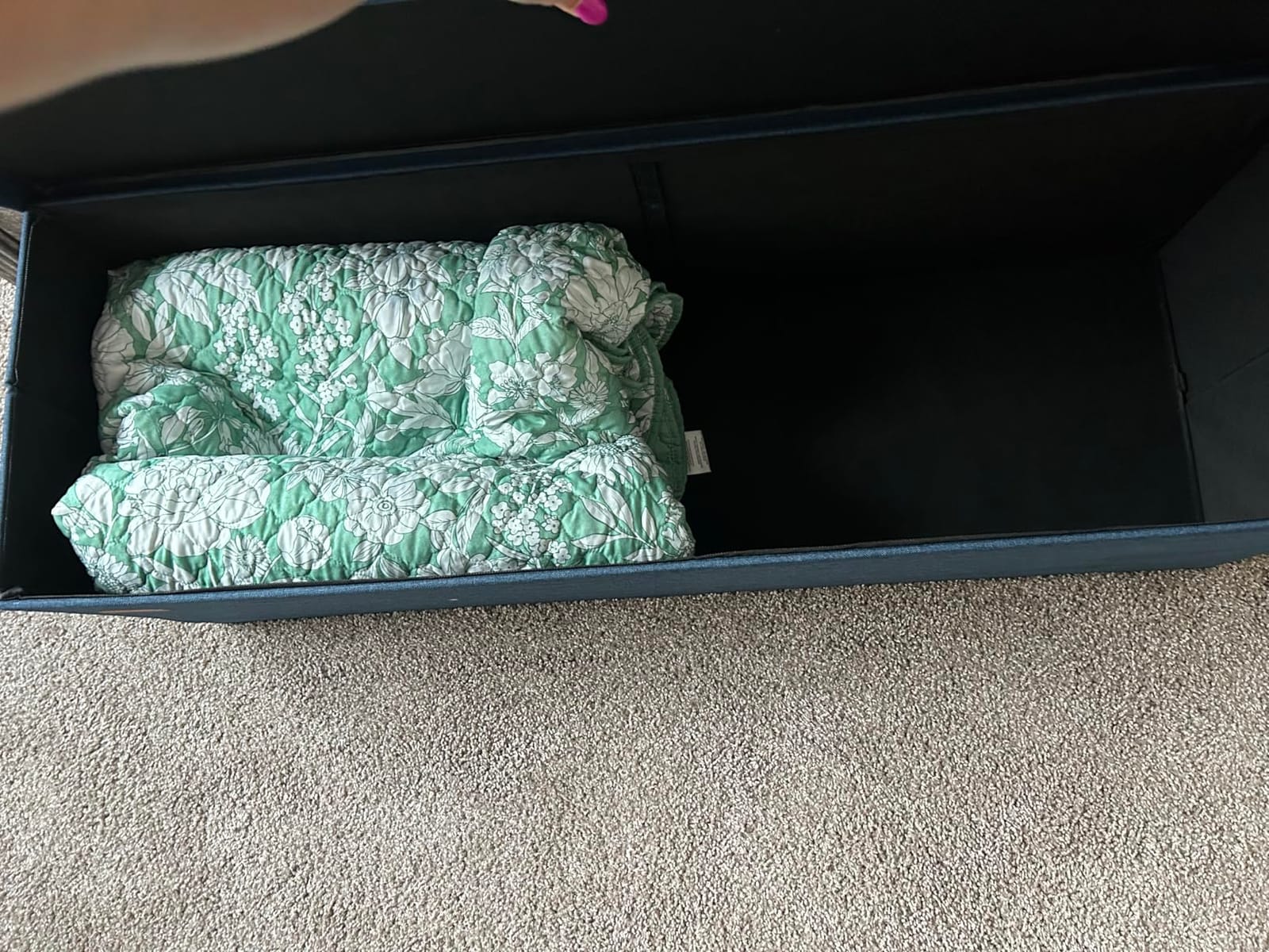 SONGMICS 43.3 Inches Folding Storage Ottoman Bench, Load 660 lb customer photo 2