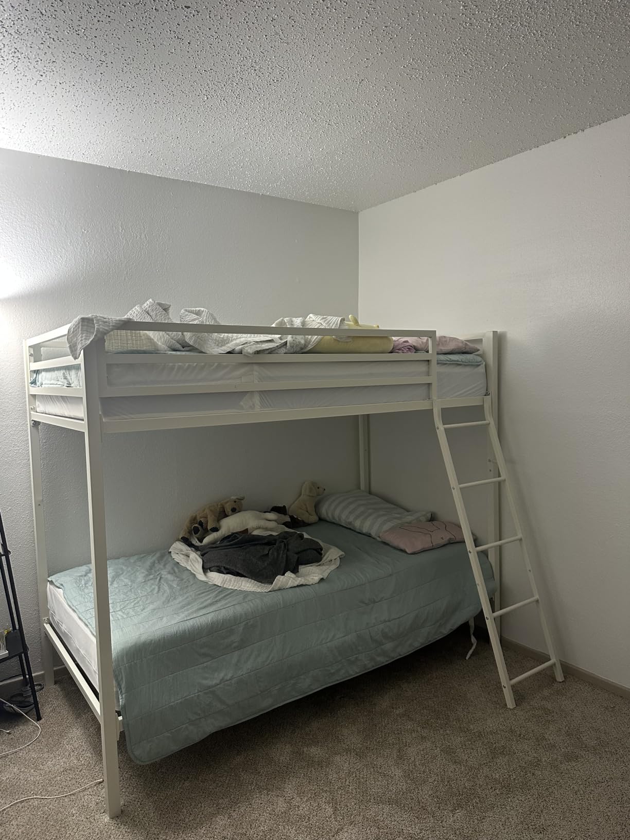 SHA CERLIN Bunk Bed Twin Over Twin Size with Ladder and Guardrail,Black customer photo 2