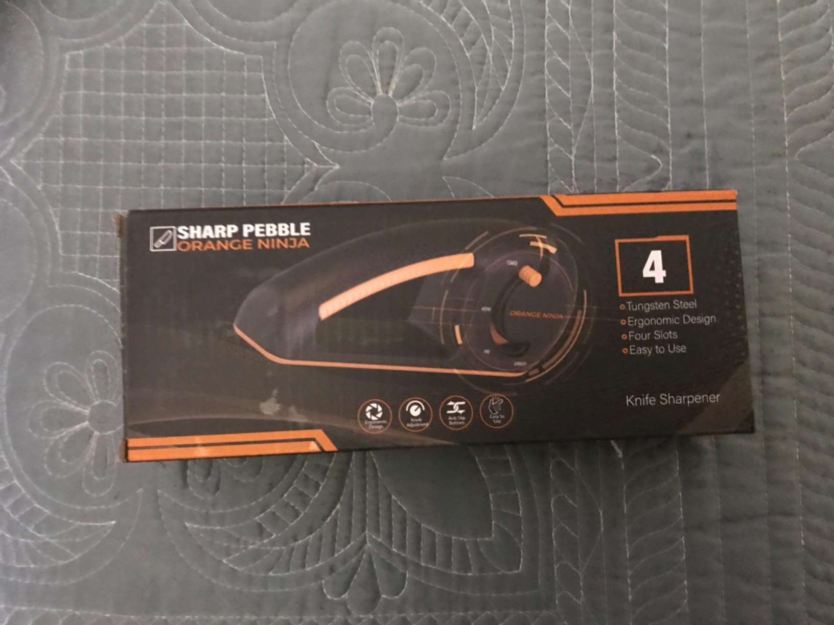Orange Ninja Serrated & Kitchen Knife Sharpener - 4-Stage Sharpening Tool | Repairs, Sharpens & Polishes Straight & Serrated Blades - Ergonomic Non-Slip Grip, Works for Left & Right Handed Cooks customer photo 2
