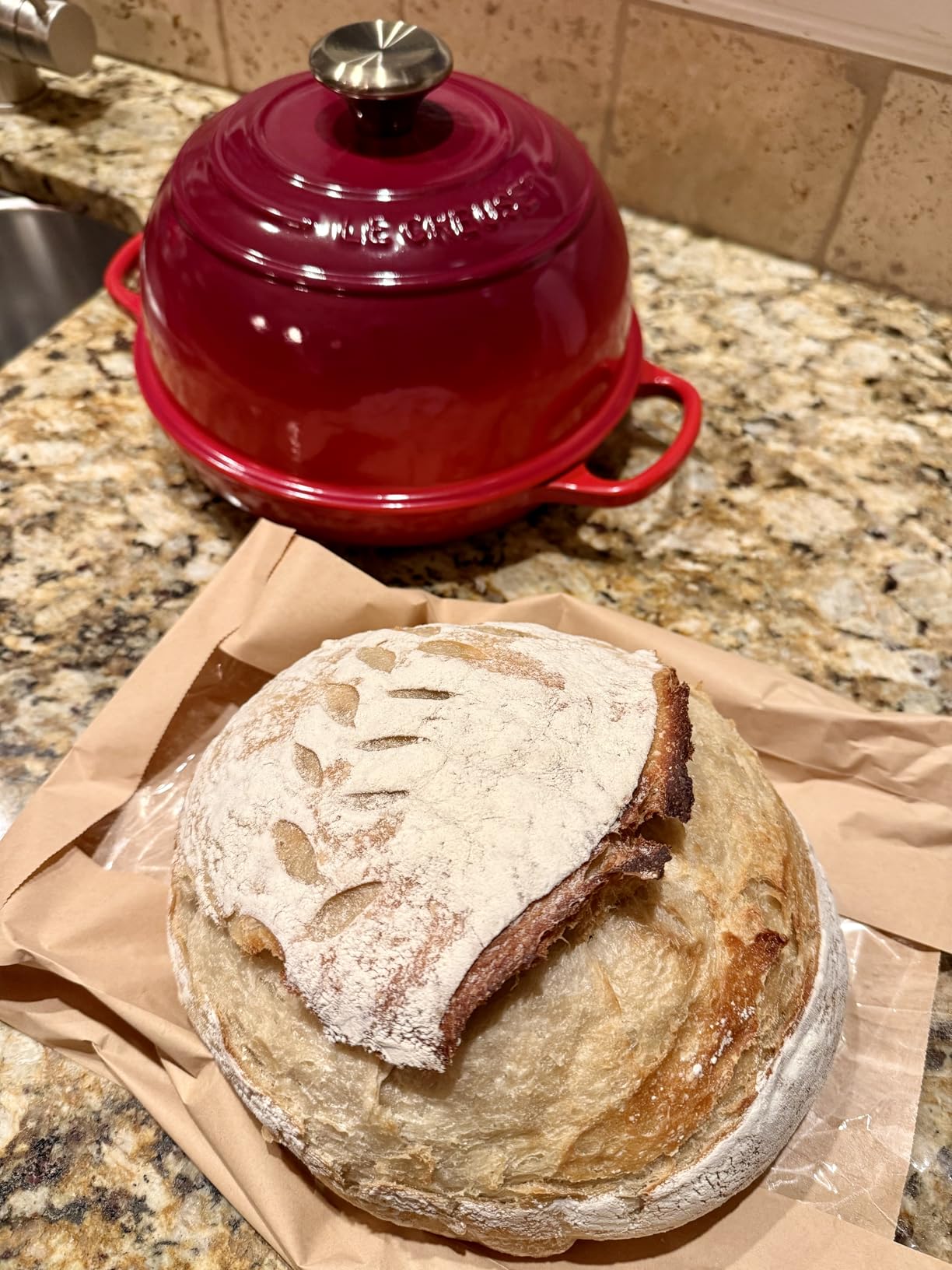 Le Creuset Enameled Cast Iron Signature Round Bread Oven, 9.5 inch, Cerise customer photo 1
