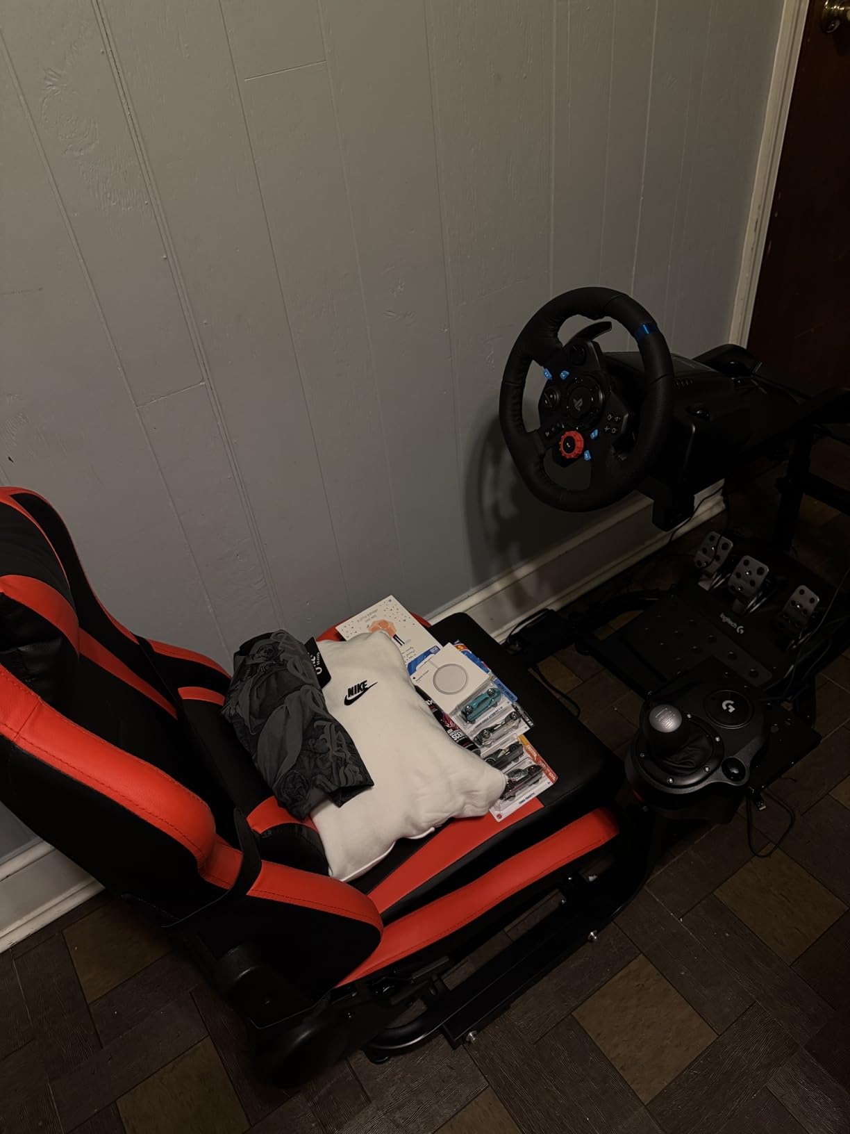 Dardoo G29 Adjustable Gaming Sim Cockpit with Red Seat not for Direct Drive | Fit for Logitech G920 G923/Thrustmaster T300 Racing Wheel Stand, not Including Steering Wheel Pedal and Handbrake customer photo 1
