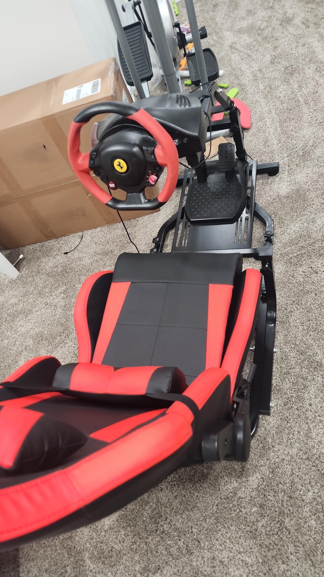 Dardoo G29 Adjustable Gaming Sim Cockpit with Red Seat not for Direct Drive | Fit for Logitech G920 G923/Thrustmaster T300 Racing Wheel Stand, not Including Steering Wheel Pedal and Handbrake customer photo 2