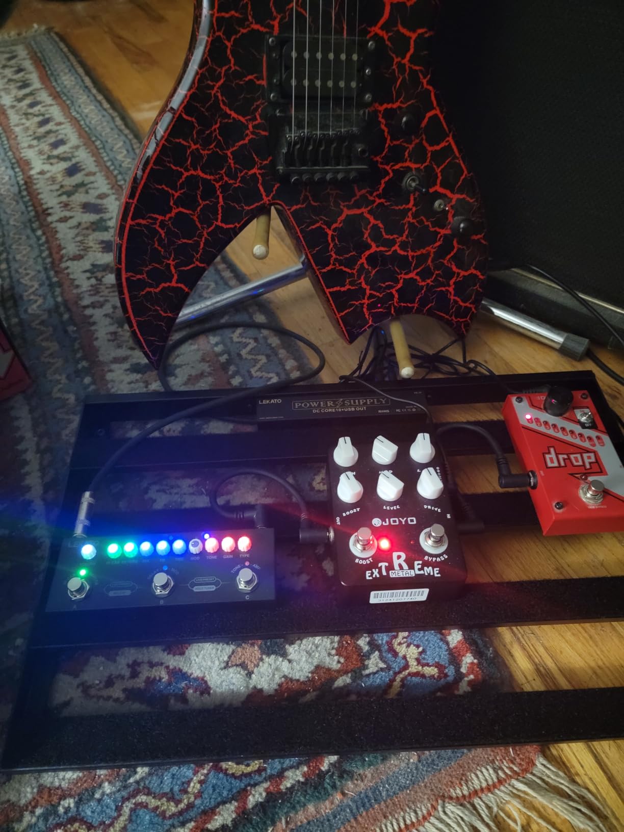 LEKATO Multi Effects Guitar Pedal, with IR Loading 9 AMP Models, Delay Reverb Distortion Overdrive Pedal, Rechargable Electric Guitar Effects Multi Pedal Support Recording,Bluetooth 5.0 customer photo 2