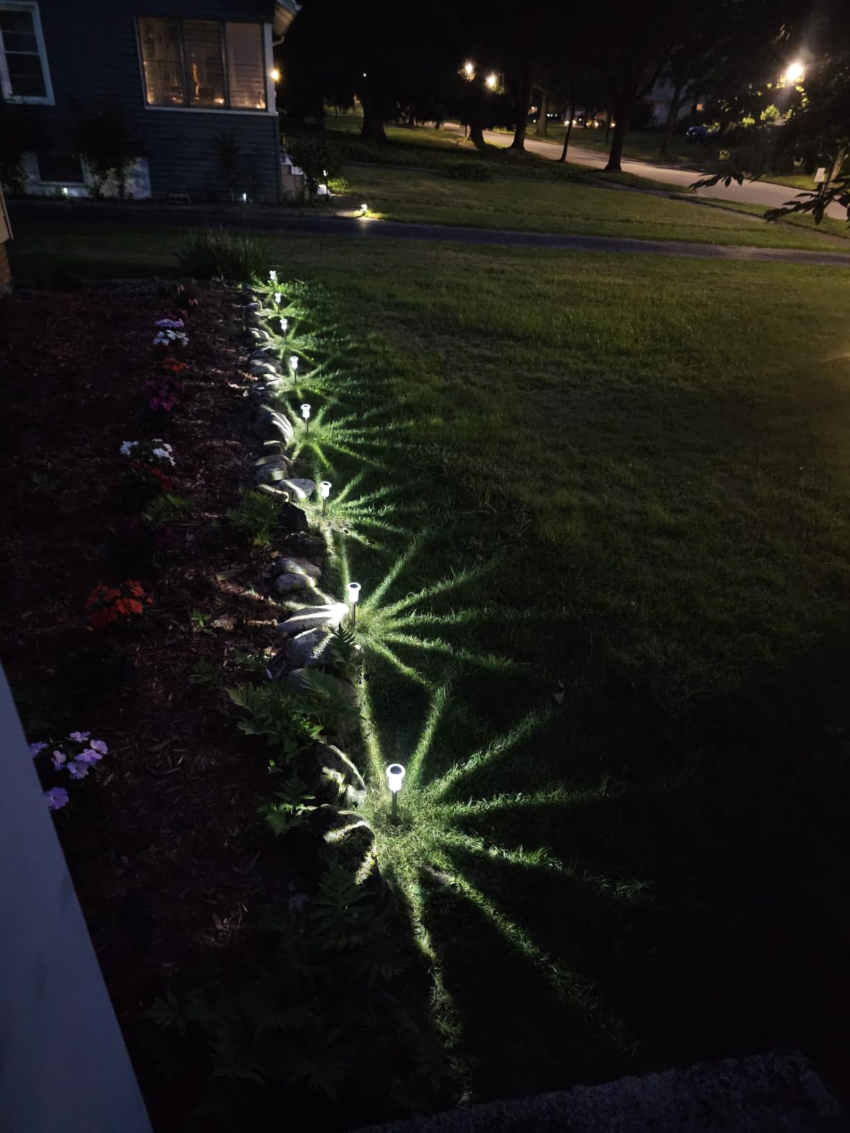 DenicMic Solar Lights Outdoor Waterproof 10 Pack Pathway Lights Cool White customer photo 2