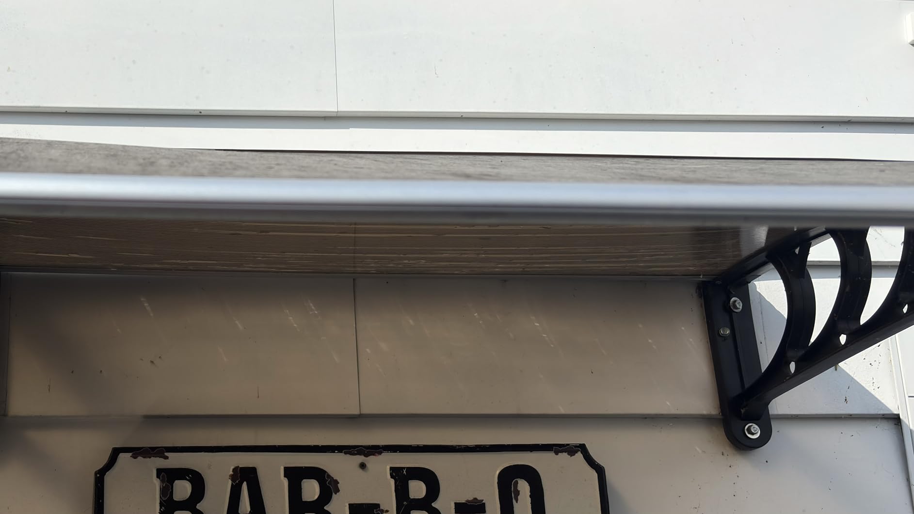 Outvita Window Awnings for Doors Canopy 40''x35.4'', Polycarbonate Cover Front Door Outdoor Patio Awning Canopy UV Rain Snow Sunlight Protection Hollow Sheet, Brown Board & Black Bracket, AL-YP-0338 customer photo 2