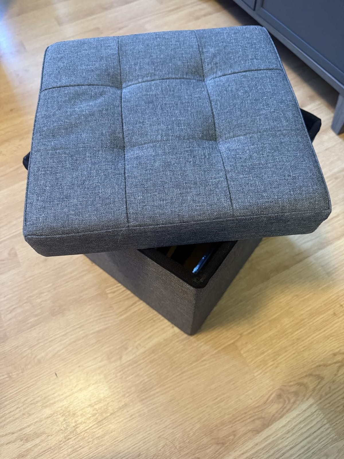 SONGMICS Small Folding Storage Ottoman, 11.8 x 11.8 x 11.8 in customer photo 2