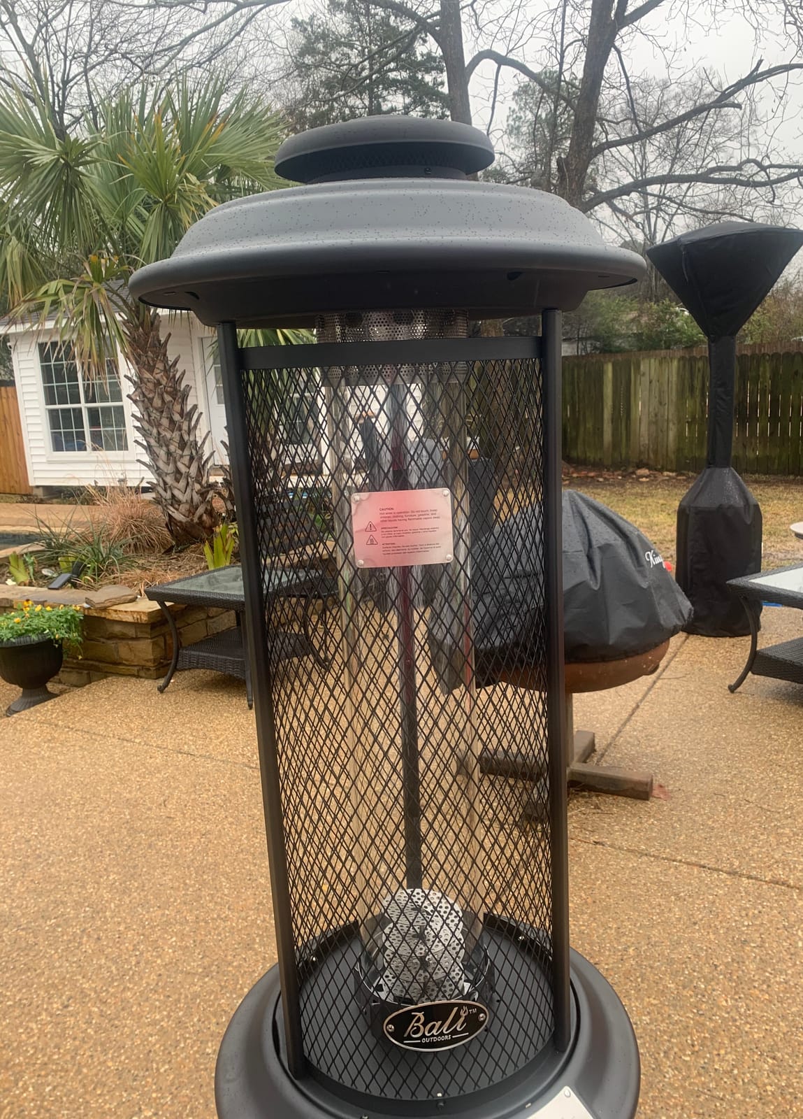 BALI OUTDOORS Gas Patio Heater | Floor-Standing Outdoor Commercial Heater, Round Dancing Flame, Wheels, Glass Tube customer photo 1