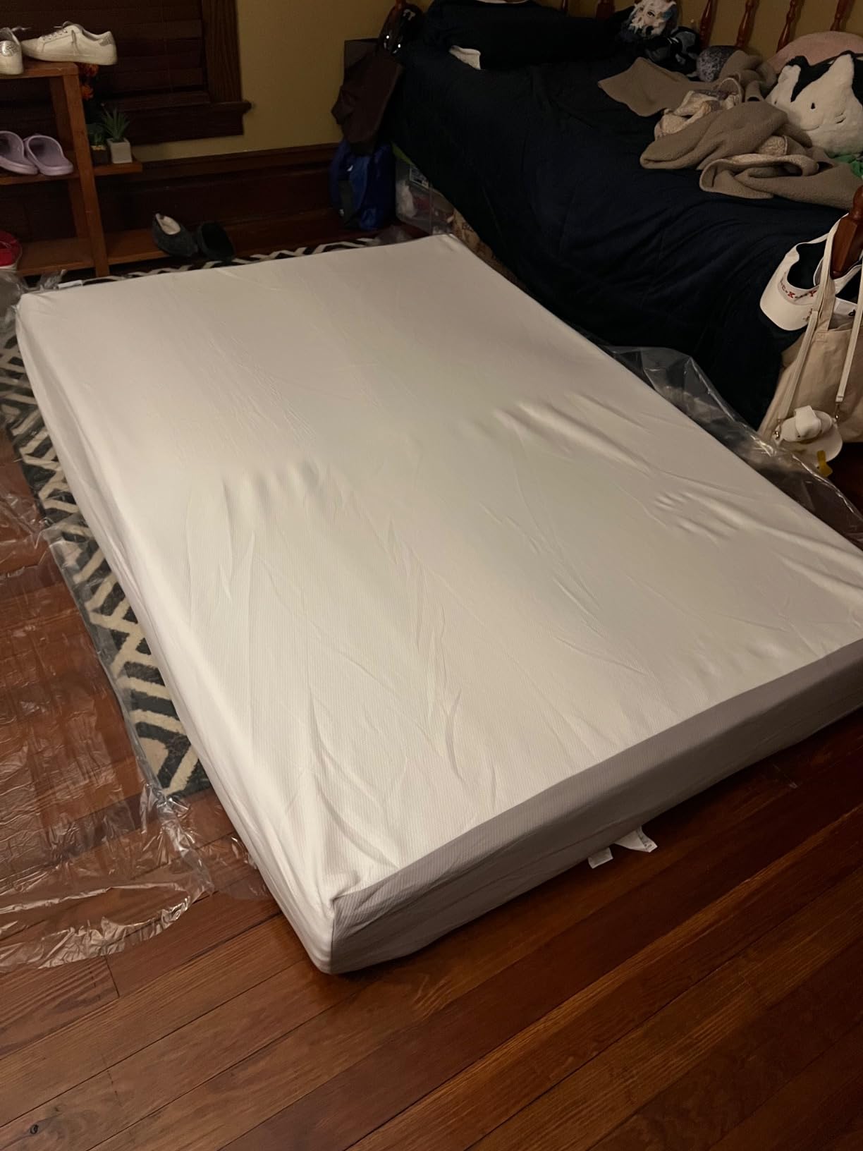 Amazon Basics Memory Foam Mattress, Soft Plush Feel, Breathable, 12 Inch, Queen, White/Grey customer photo 1