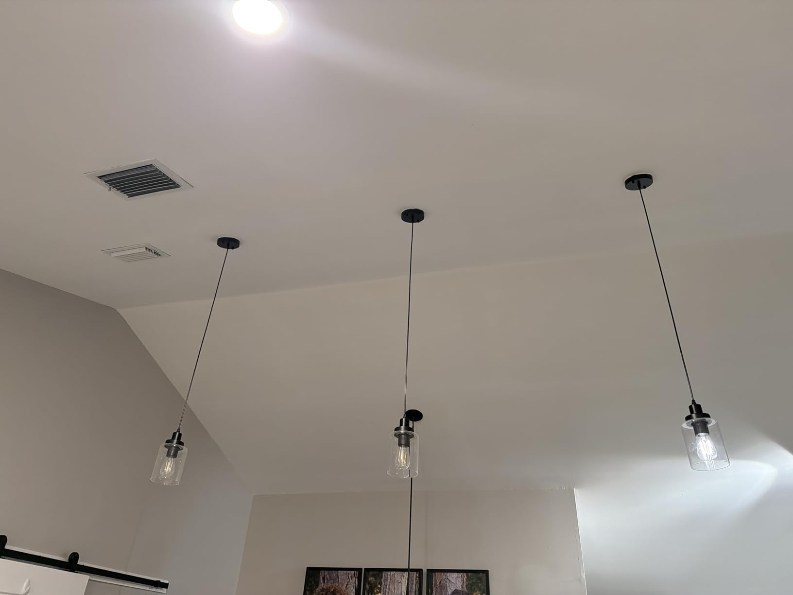 WimiSom Industrial Pendant Lighting, Modern Clear Glass Shade Farmhouse customer photo 2