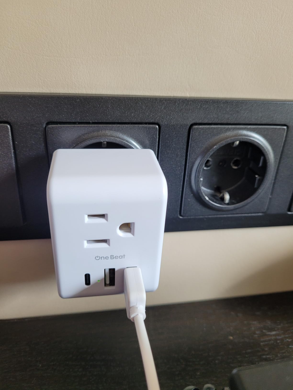 2 Pack European Travel Plug Adapter, Type C Plug Adapter Travel Essentials | International Power Adapter with 3 Outlets 4 USB Ports(2 USB C), US to Most Europe EU Spain Italy France Germany Plug Adapter customer photo 2