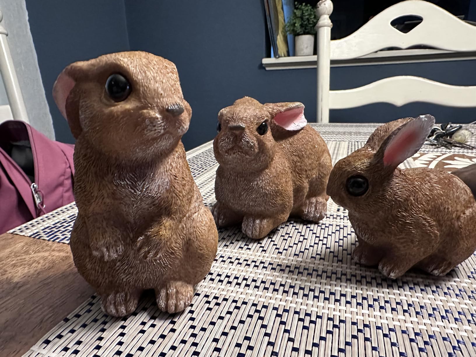 Bunny Decor Set of 3 Resin Easter Garden Statues Outdoor Indoor Home Yard customer photo 2