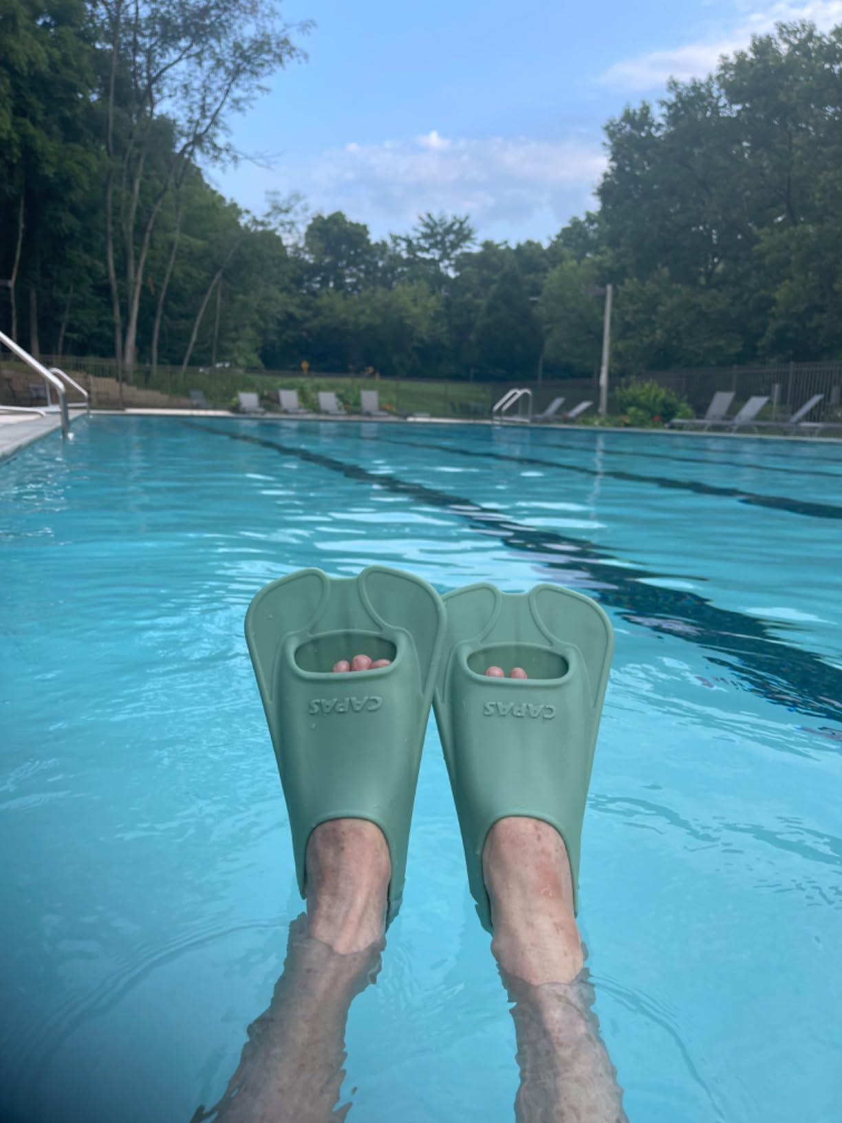 CAPAS Swim Training Fins, Short Blade Pool Lap Swimming Fins with Mesh Bag customer photo 2