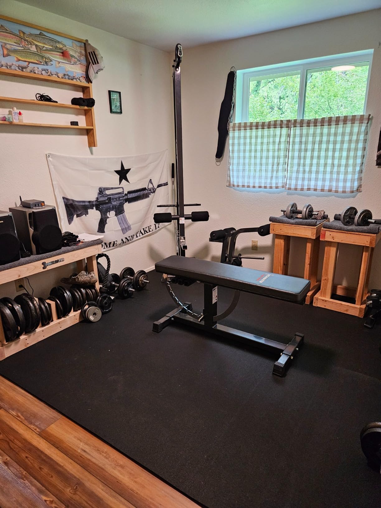 American Floor Mats 3/8in (9mm) Thick Solid Black 4' x 5' Heavy Duty Rubber Rolls, Protective Exercise Mats, Home Gym Rubber Flooring customer photo 1