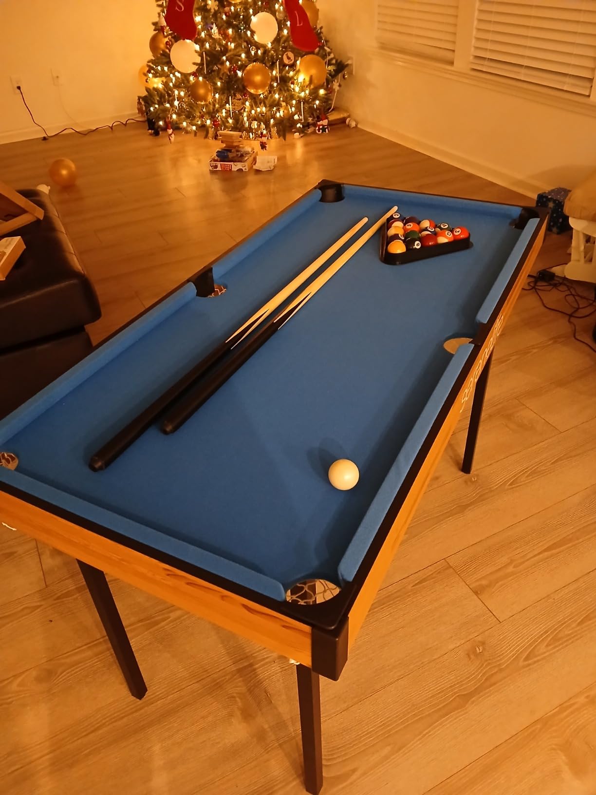 SereneLife 4 in 1 Multi Game Table, 4’x2’ Folding Portable Sports Arcade Games with Accessories, Ping Pong, Air Hockey, Pool Billiards, and Shuffleboard, for Indoor, Outdoor, All Ages customer photo 2