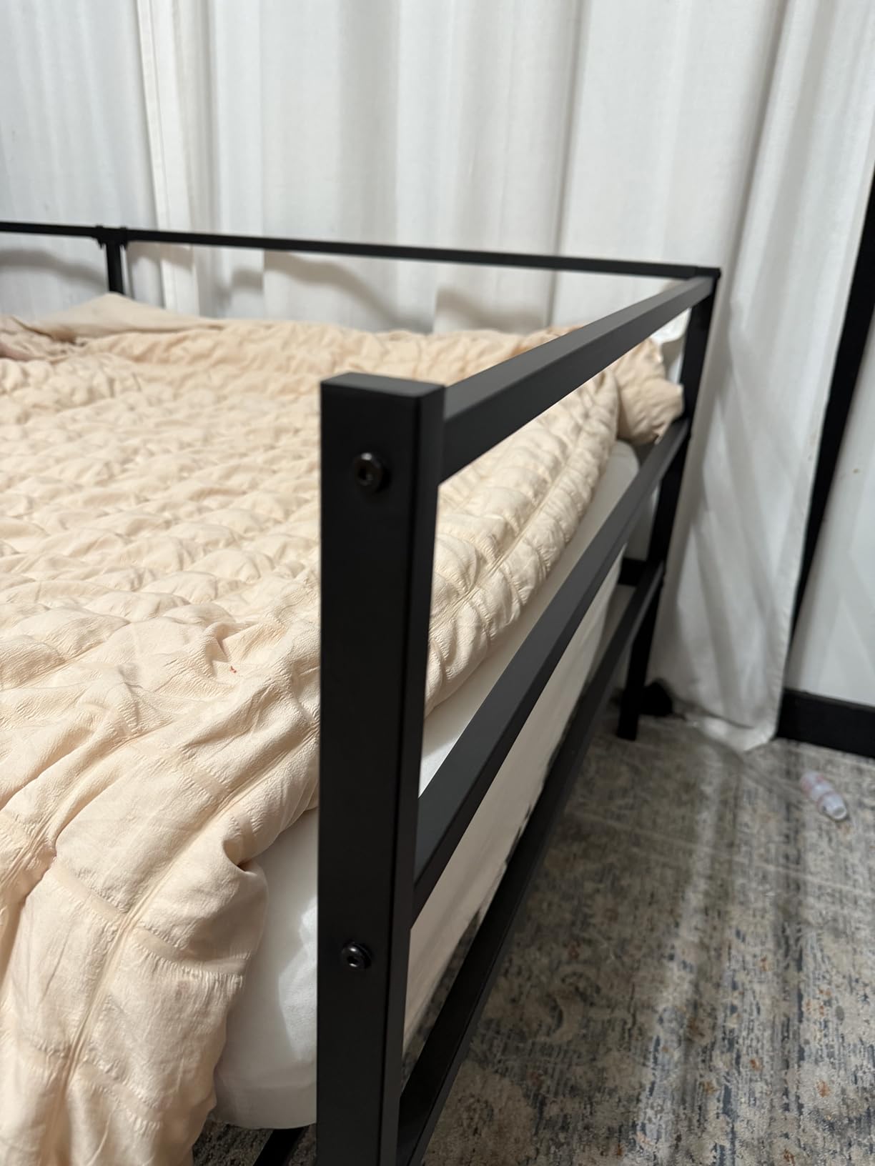 GIANTEX Metal Twin Daybed Frame, Day Bed with Metal Slat Support & 3-Sided Guardrails, 2-in-1 Space-Saving Sofa Bed for Living Room Guest Room, No Box Spring Needed, Black customer photo 2
