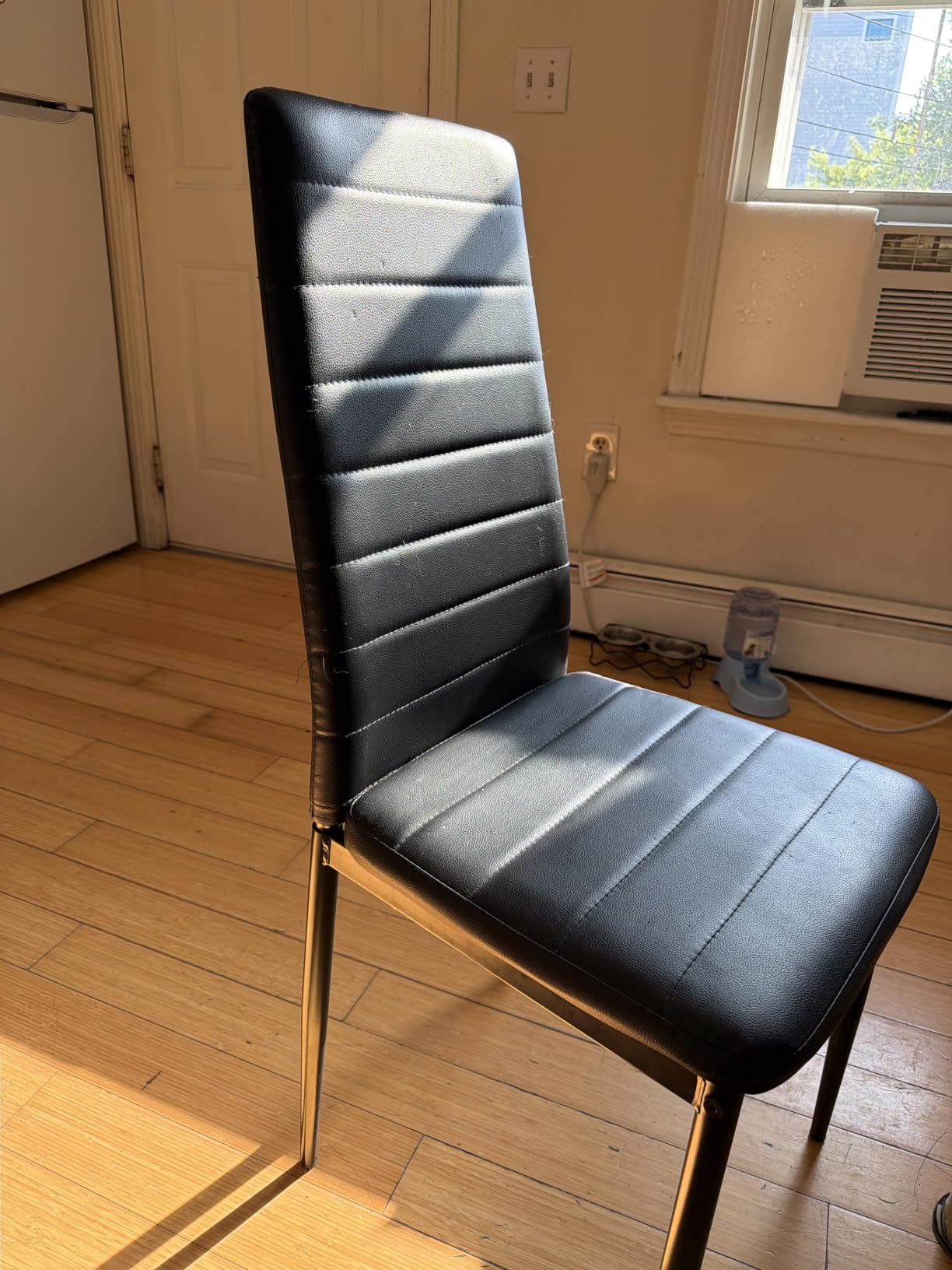 Karl home Dining Chairs Set of 4, PU Leather & High Back, Black customer photo 1
