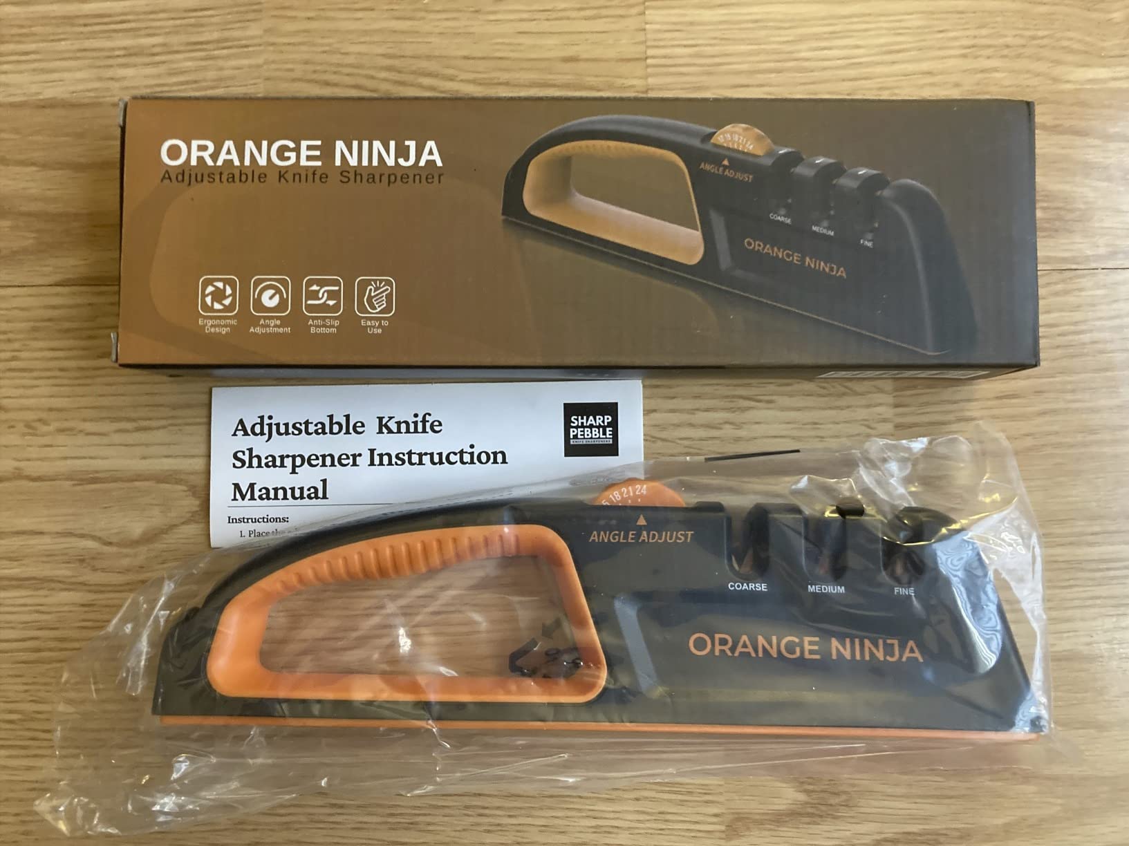 5 Precision Adjust Knife Sharpener- 3-Stage Premium Kitchen Knife Sharpener | Manual Knife Sharpening with Adjustable Angles by Sharp Pebble - Repair, Restore & Polish Any Dull Blade in Minutes customer photo 1